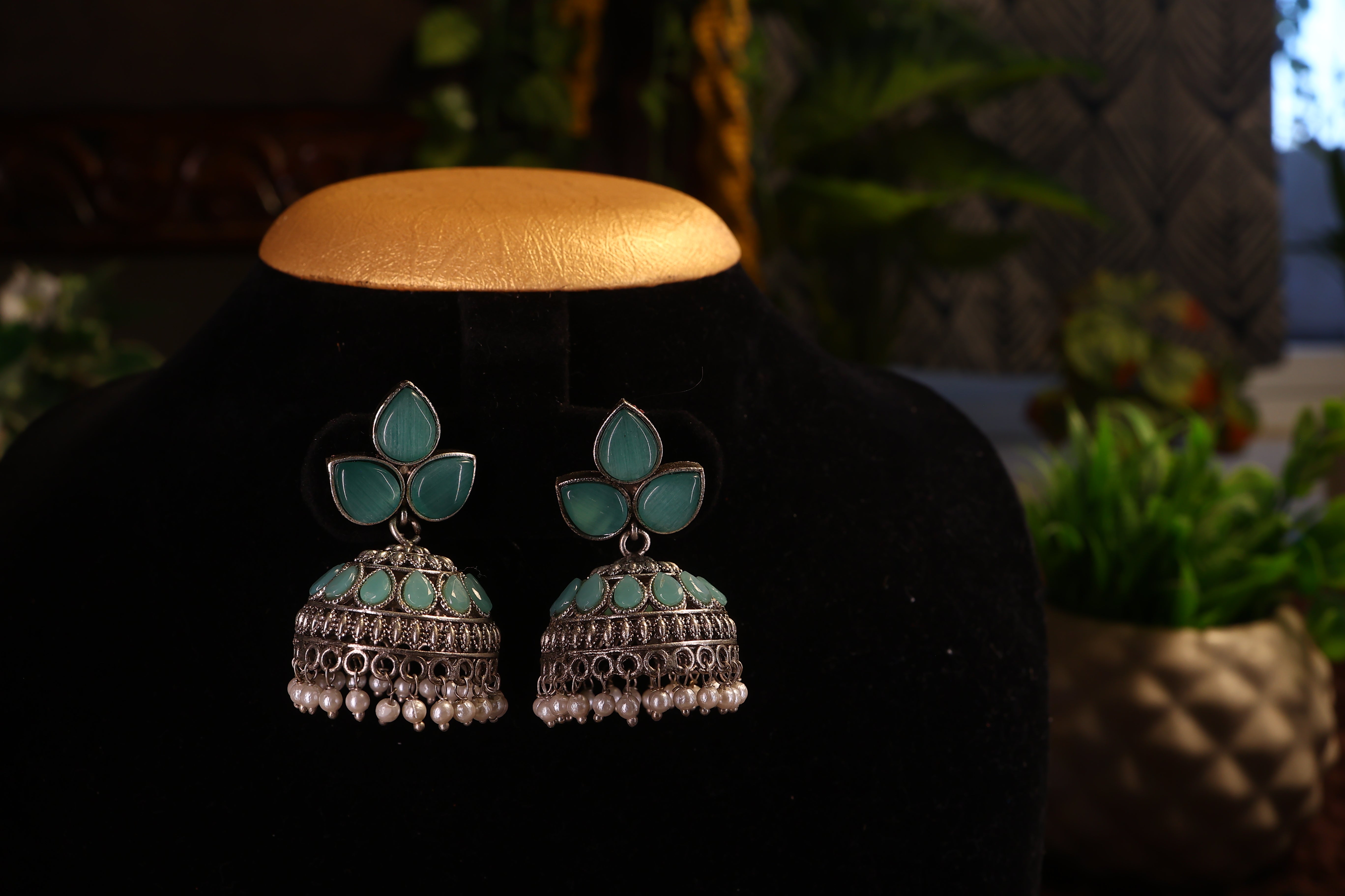 Silver Jhumka Earrings