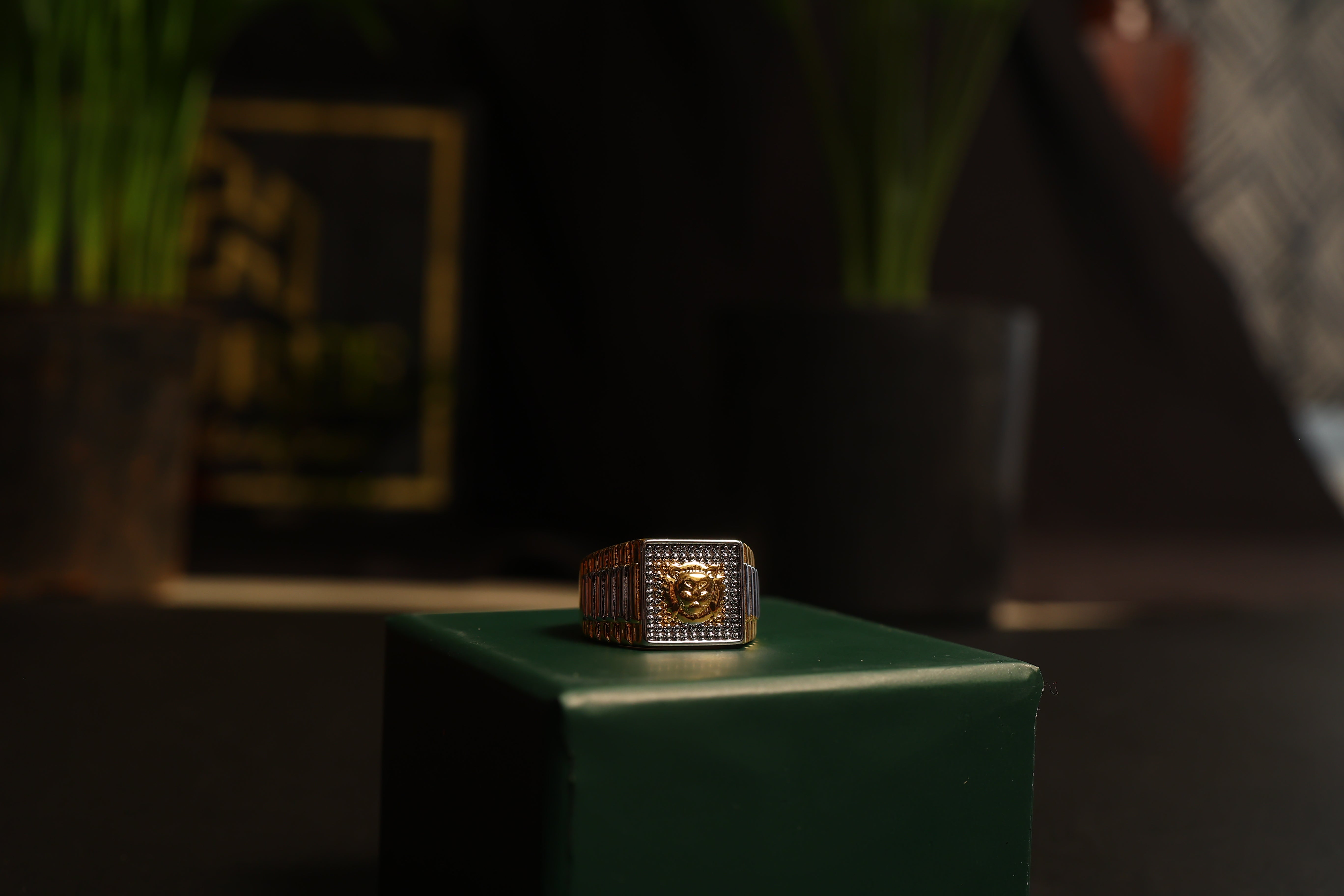 Golden Square in Rectangle Ring For Him
