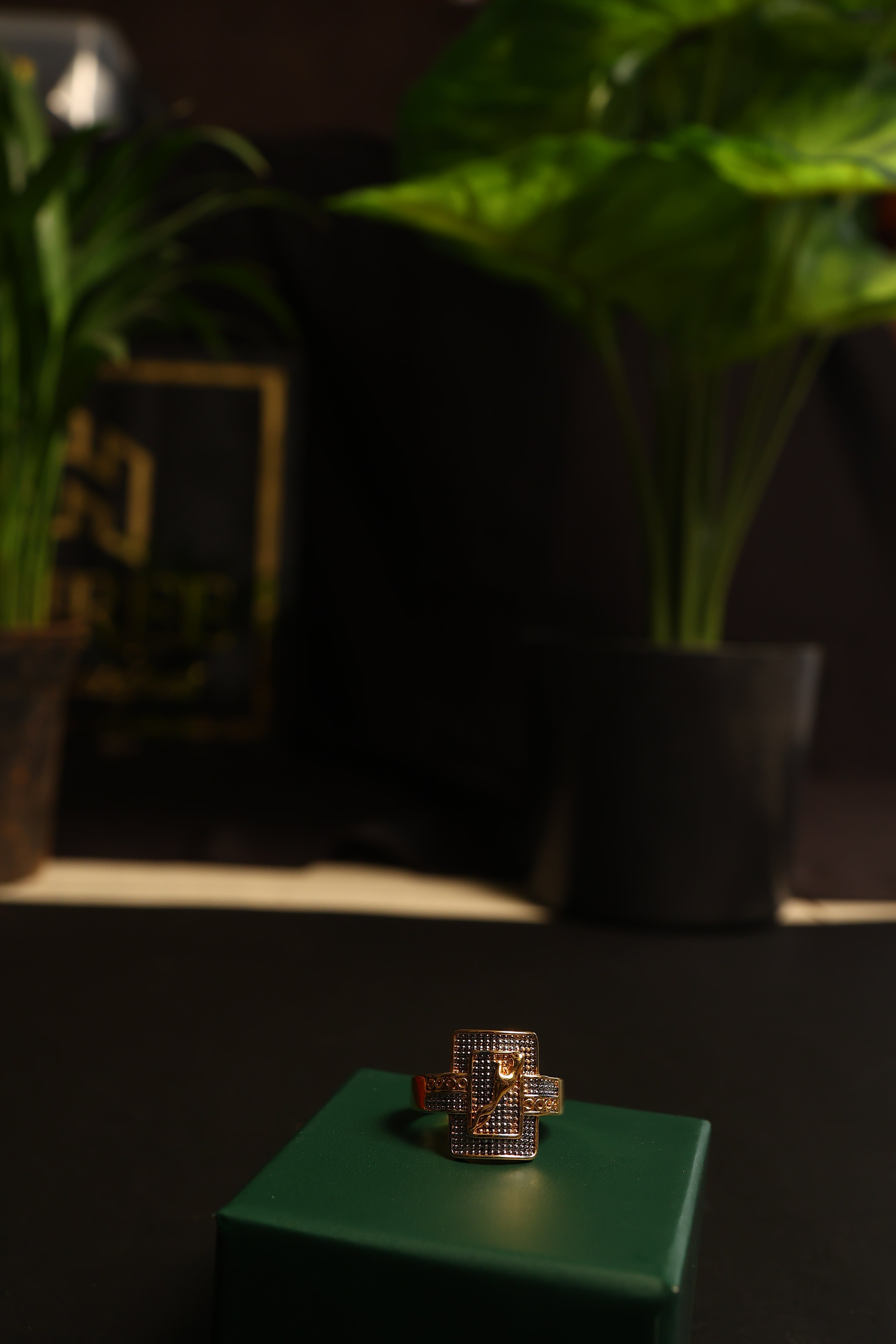 Golden Zircon Glory Ring For Him
