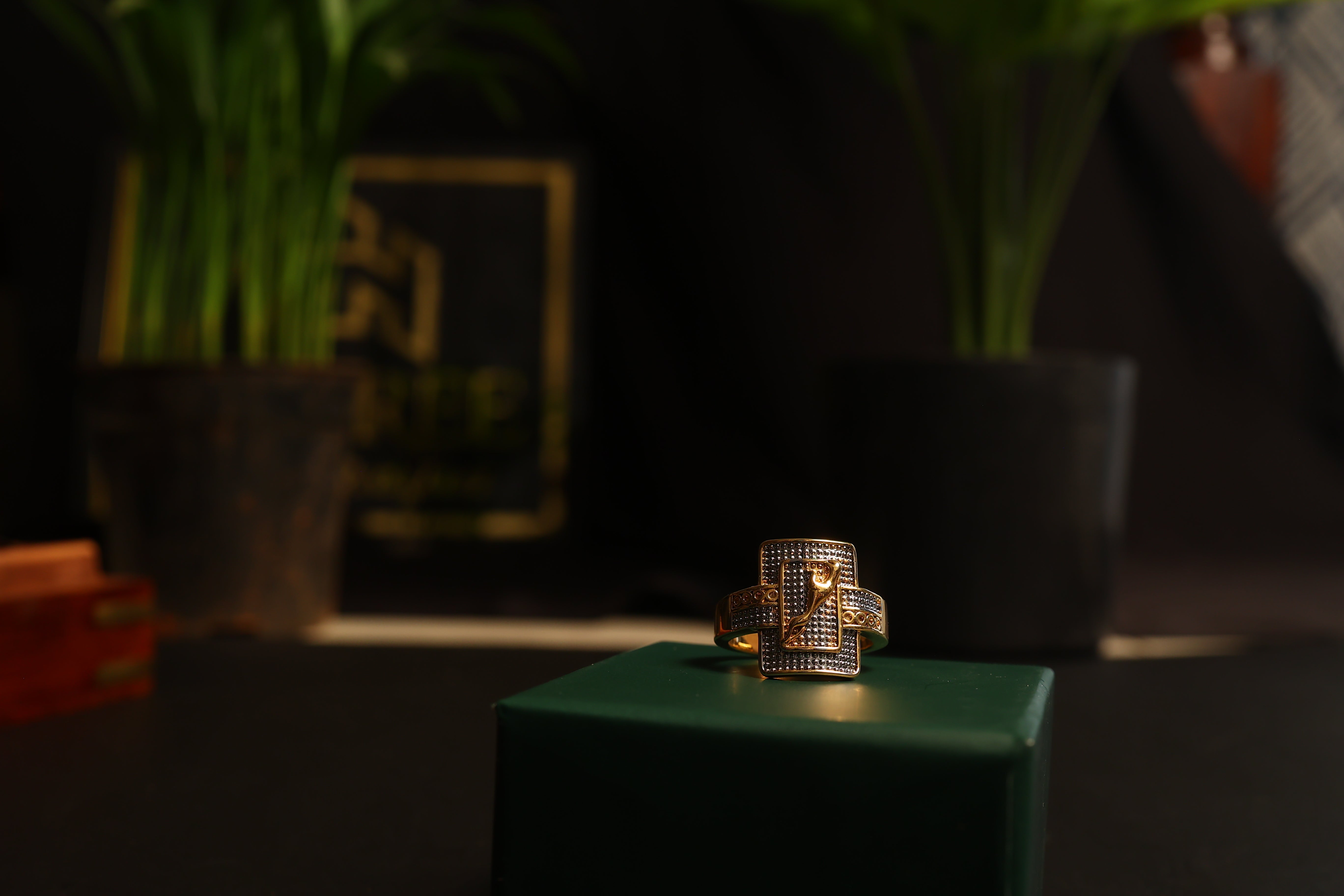 Golden Zircon Glory Ring For Him