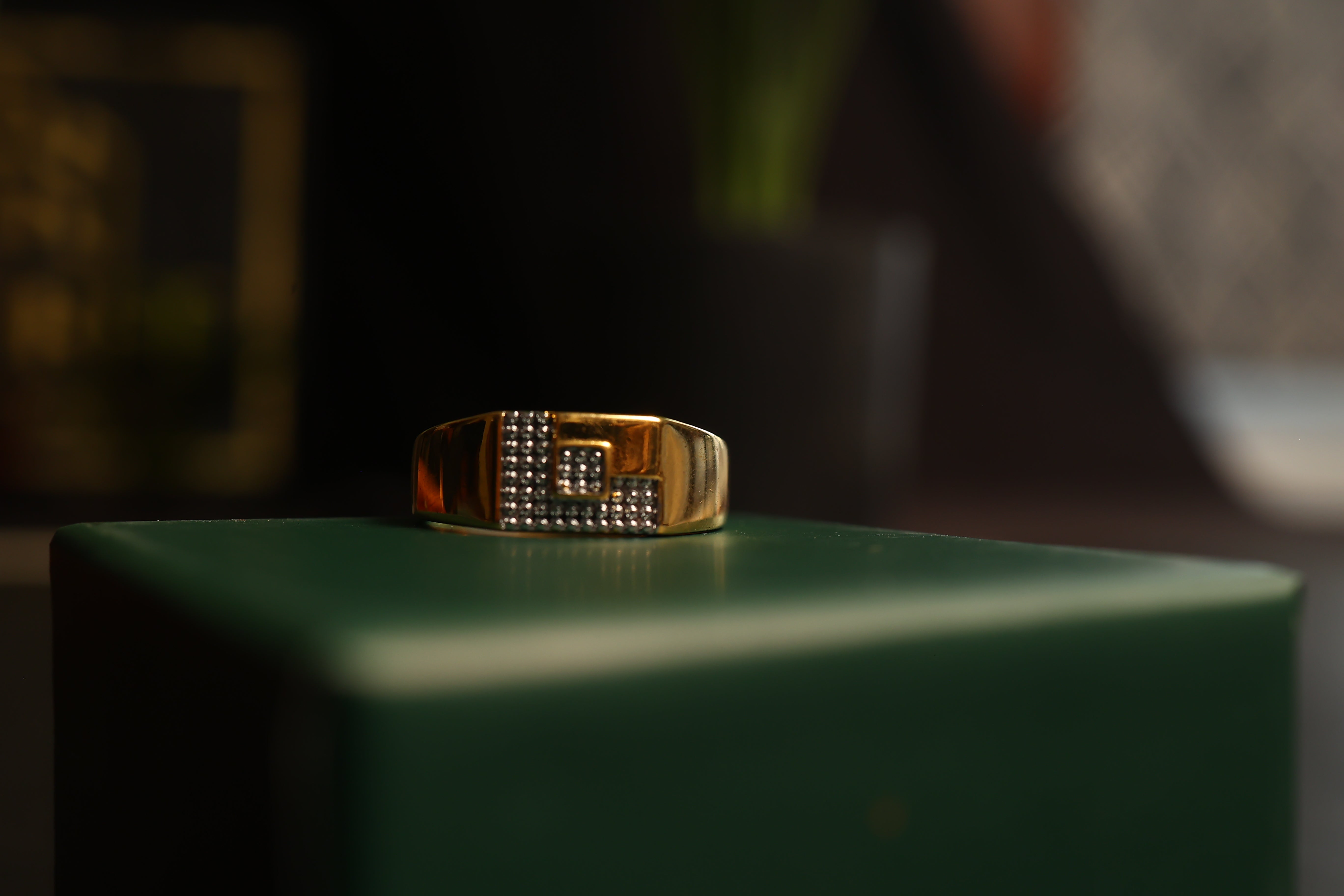 Golden Square in Rectangle Ring For Him