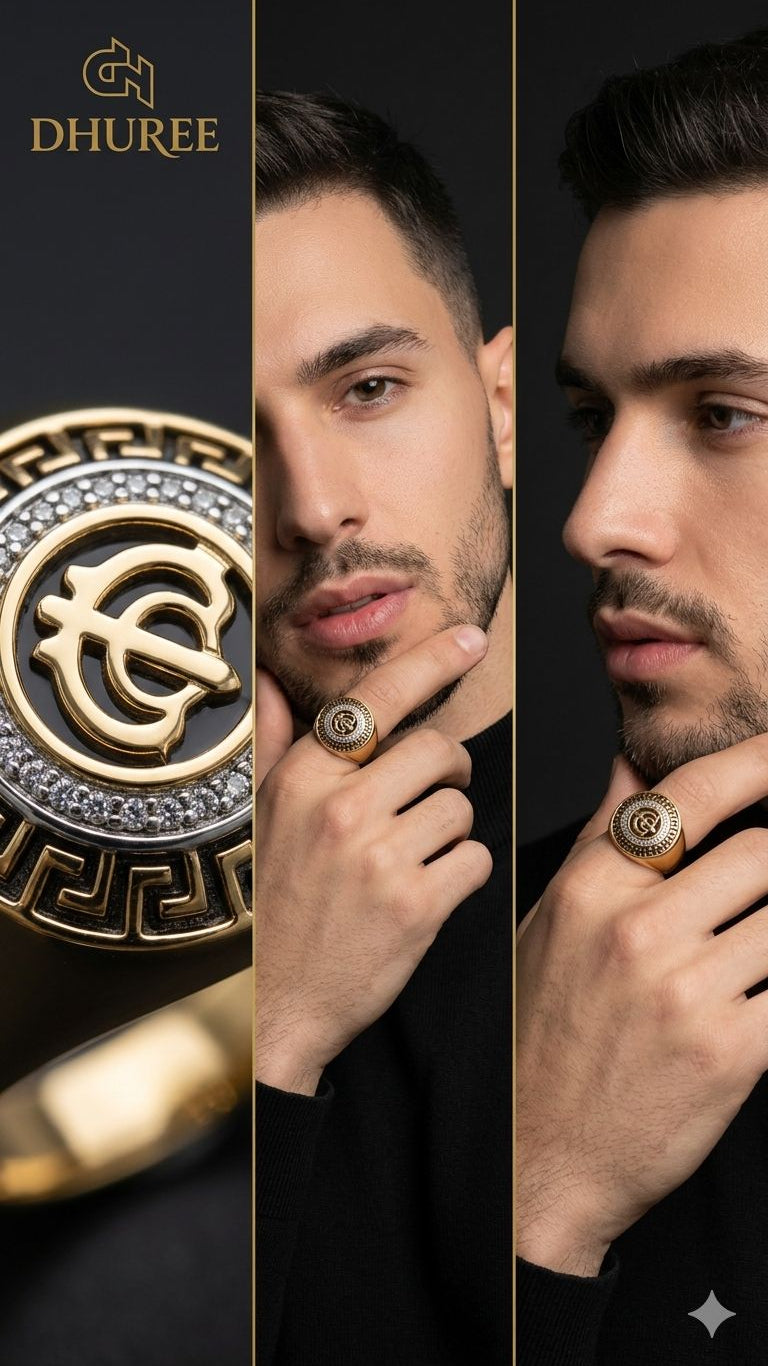 Golden Zircon Glory Ring For Him
