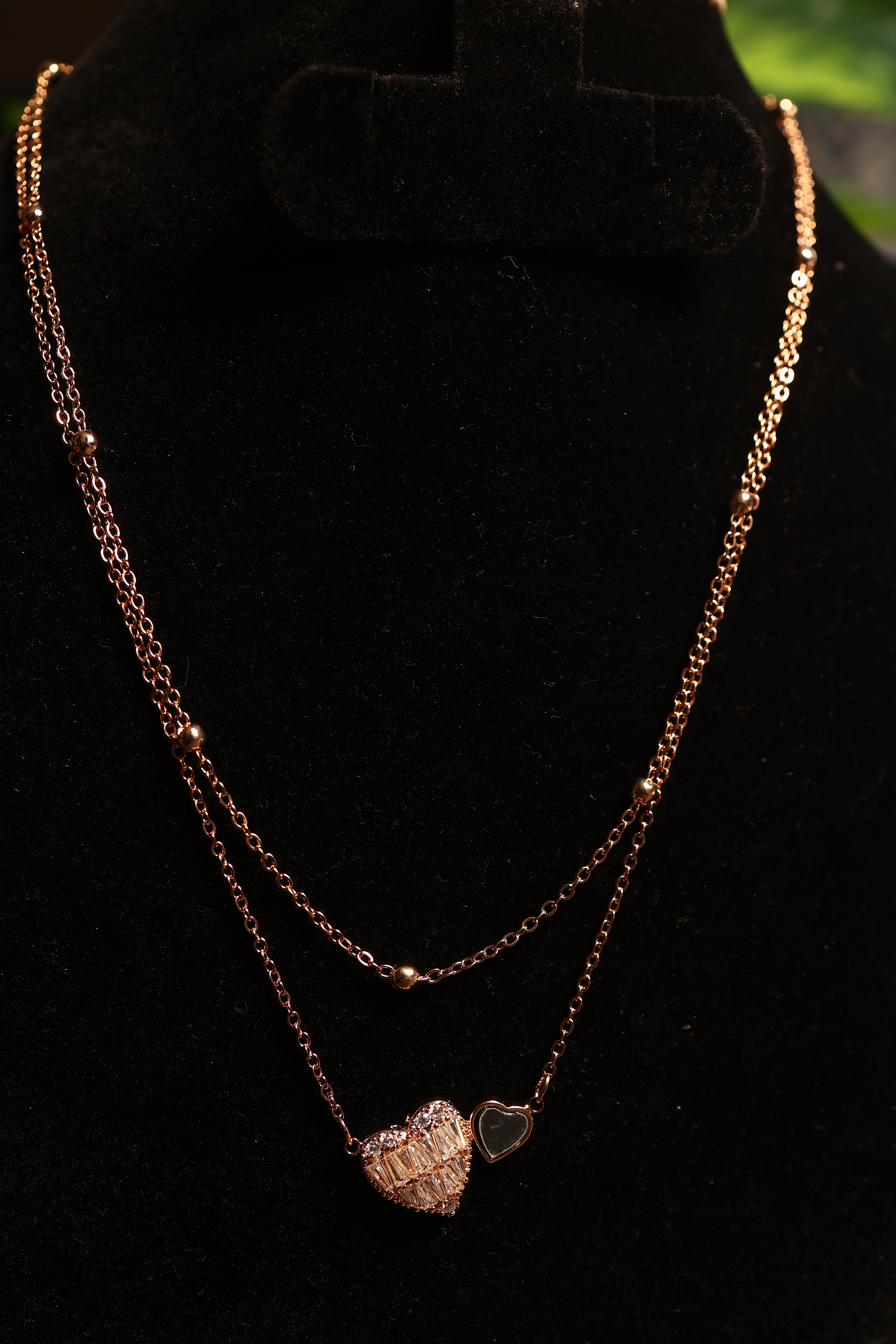 Women Necklace (Imitation Jewellery) Heart Shaped Pendent Necklace-