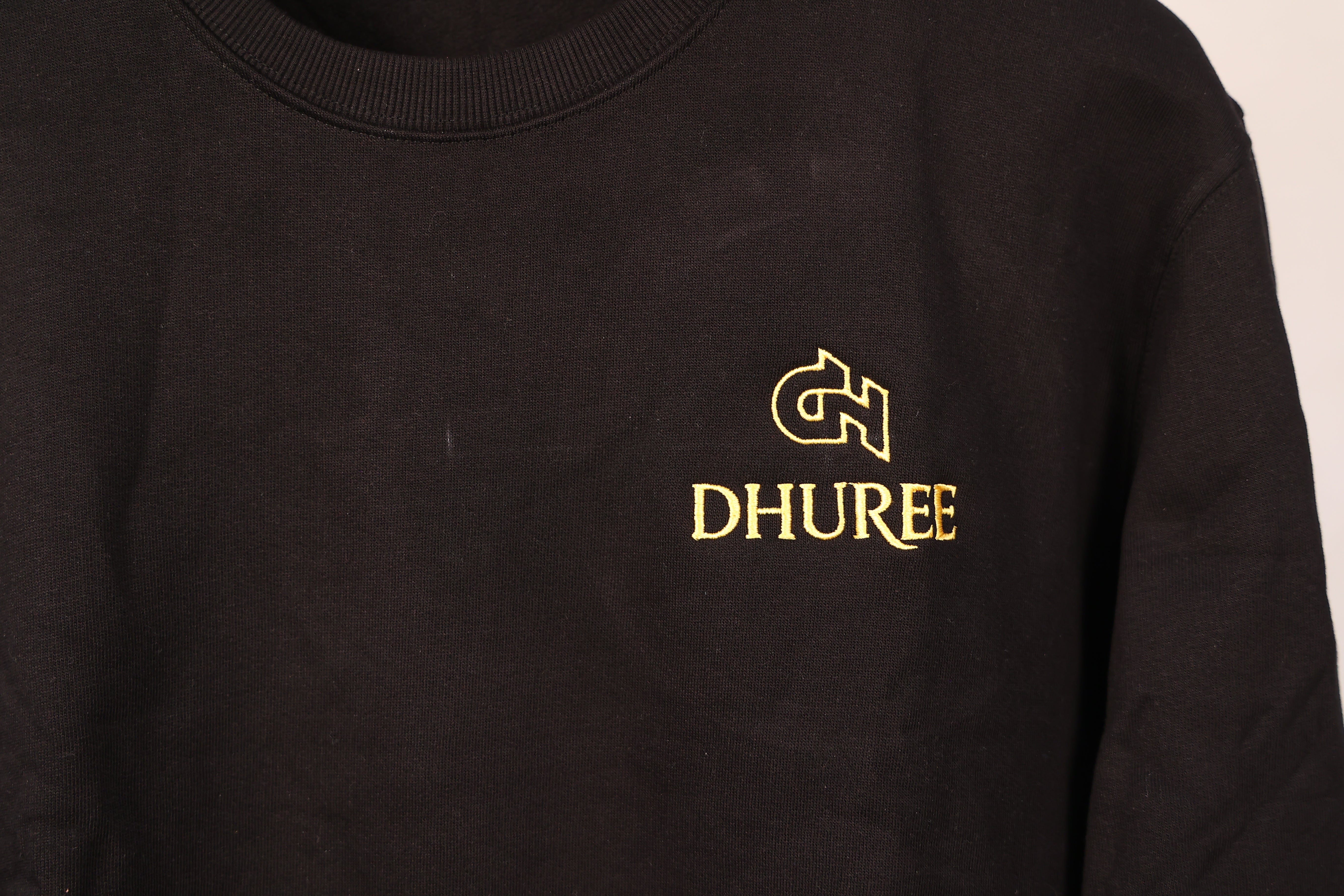 Black Mens Oversized /drop shoulder double silicon wash( bio washed) with Logo Embroidery.