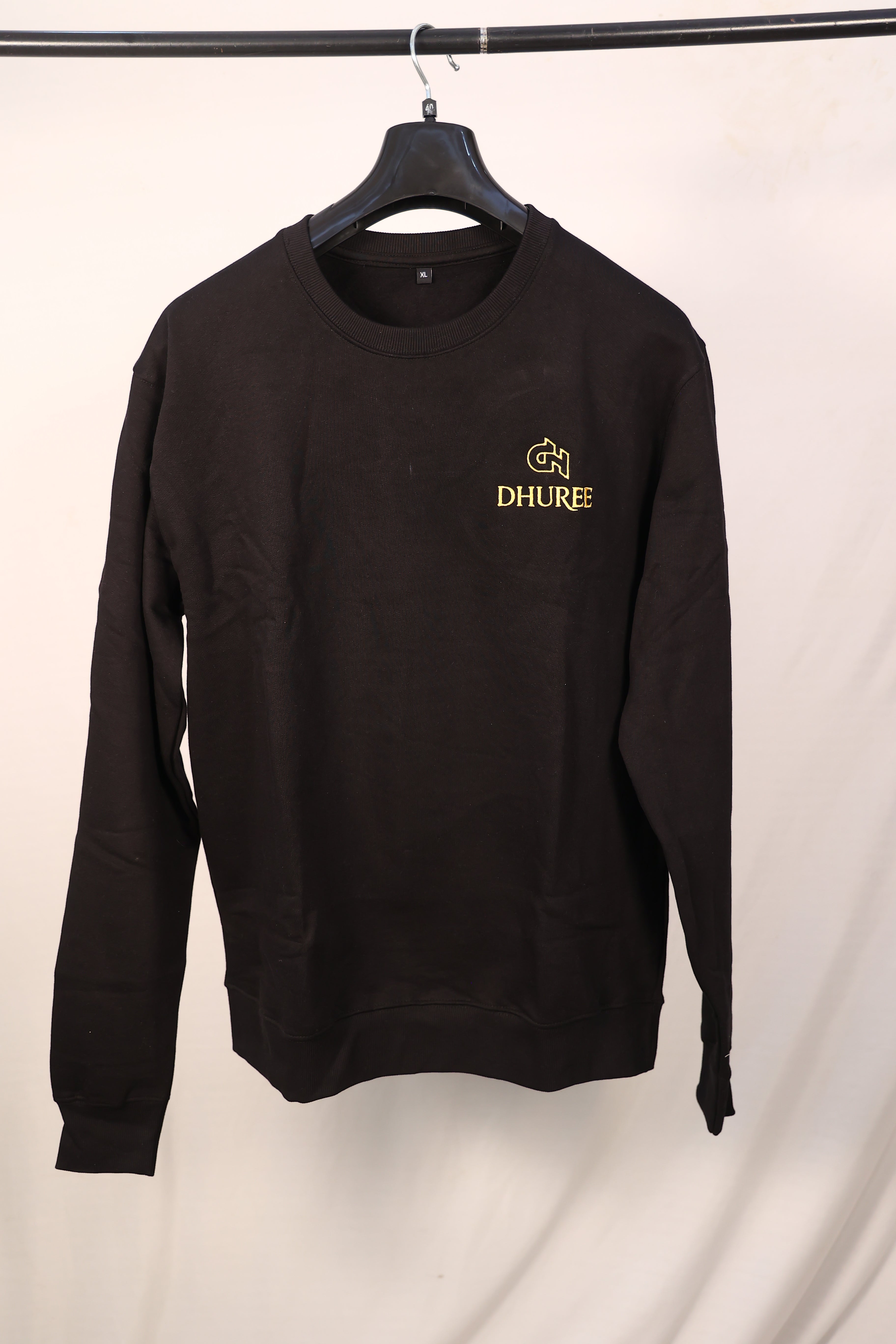 Black Relaxed Sweatshirts for Men with Logo Embroidery.