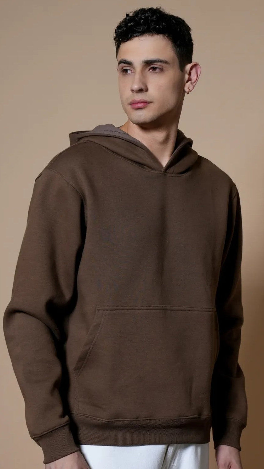 Plain Brown unisex premium hoodies