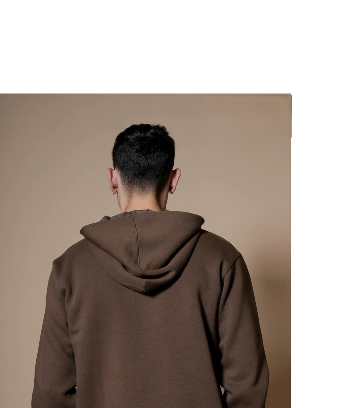 Brown unisex premium hoodies with Logo Embroidery
