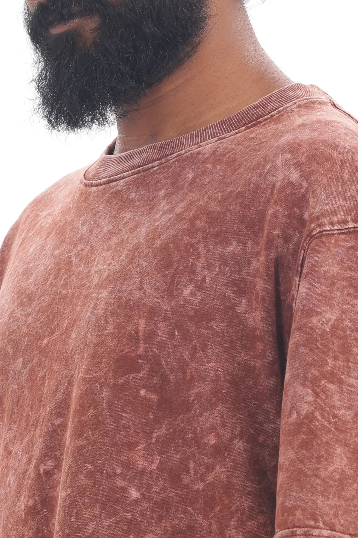 Plain Acid Wash Chocolate Brown Premium Cotton Over sized T Shirt for Men