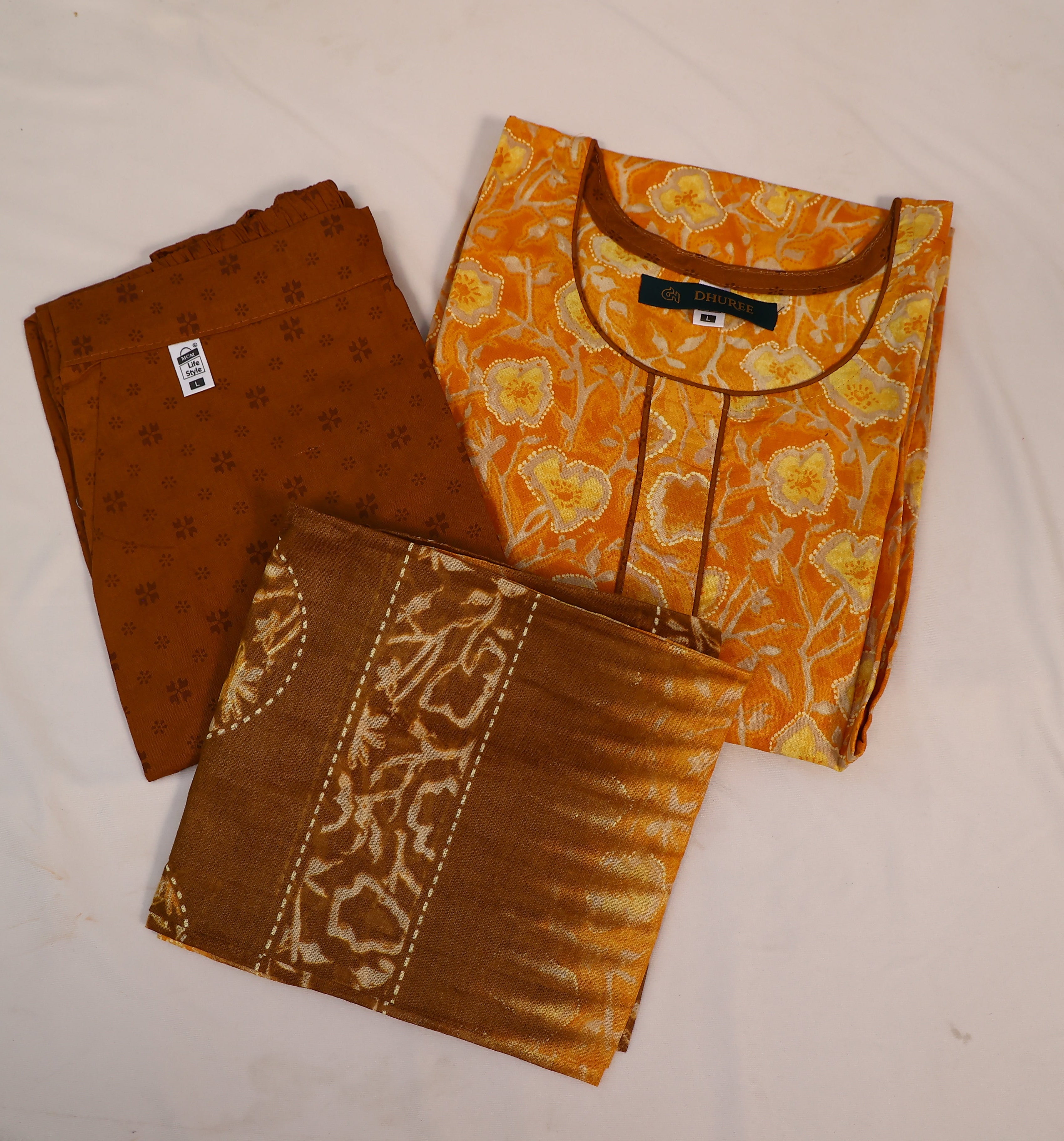 Pure Cotton Floral Printed Straight Kurta Set