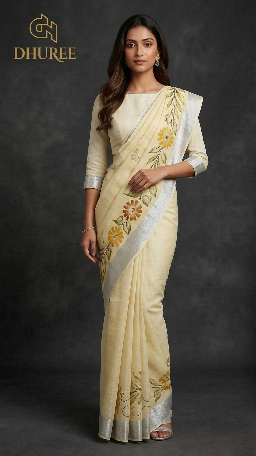 DHUREE COTTON LINEN SAREE.