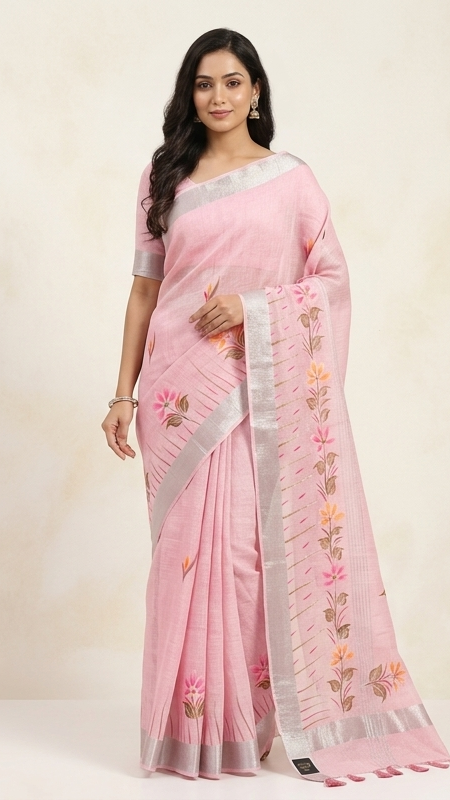 DHUREE COTTON LINEN SAREE.