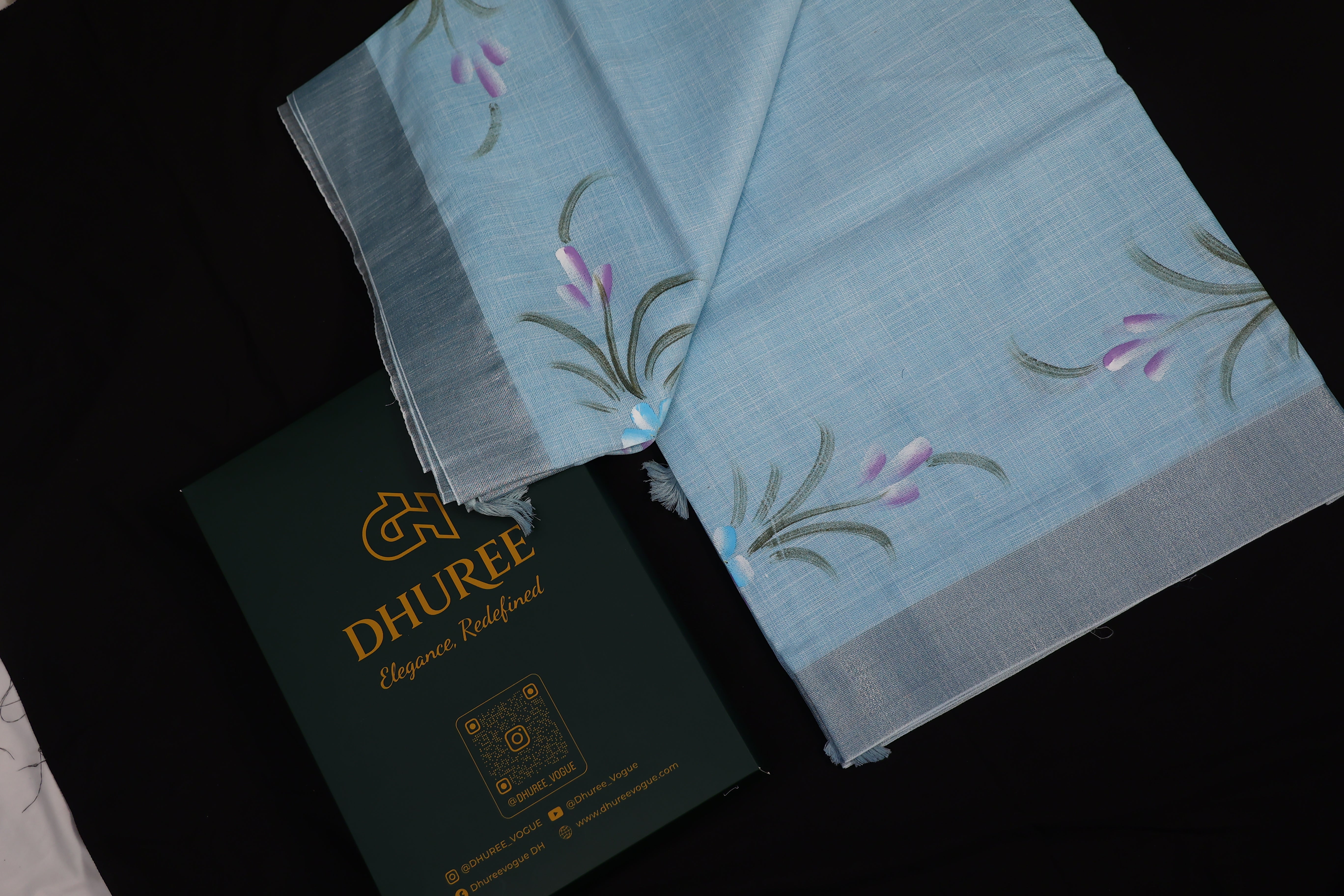 DHUREE COTTON LINEN SAREE.