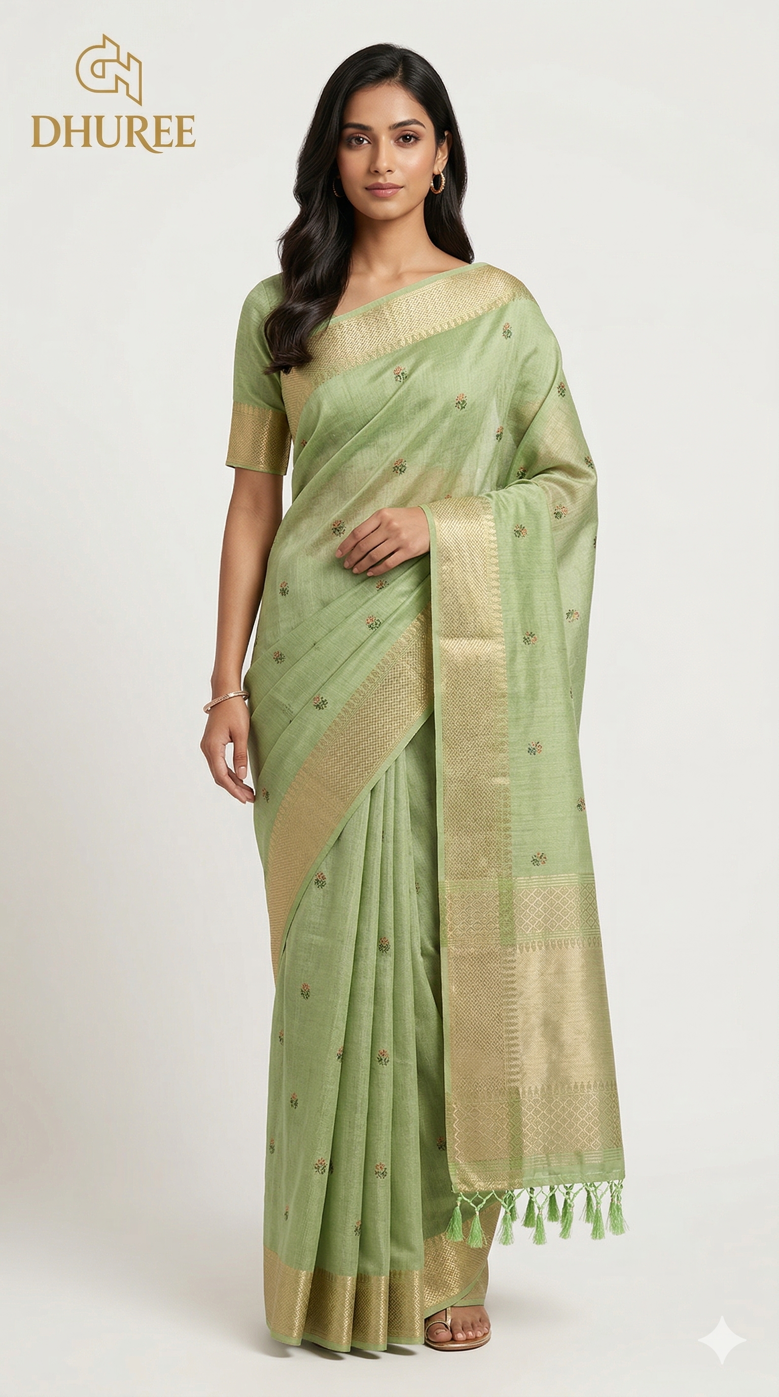 - DHUREE LINEN SAREE.