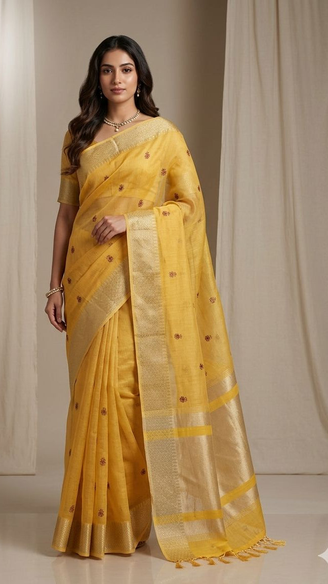 - DHUREE LINEN SAREE.