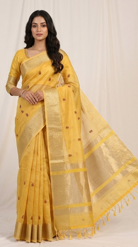 - DHUREE LINEN SAREE.