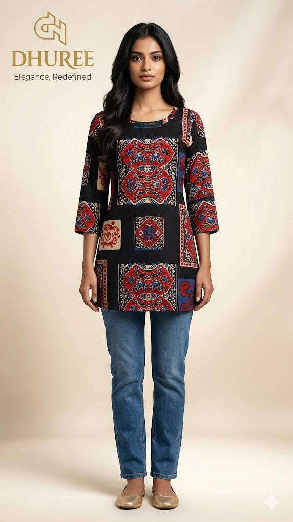 Women Ethnic Motifs Printed Straight Kurti