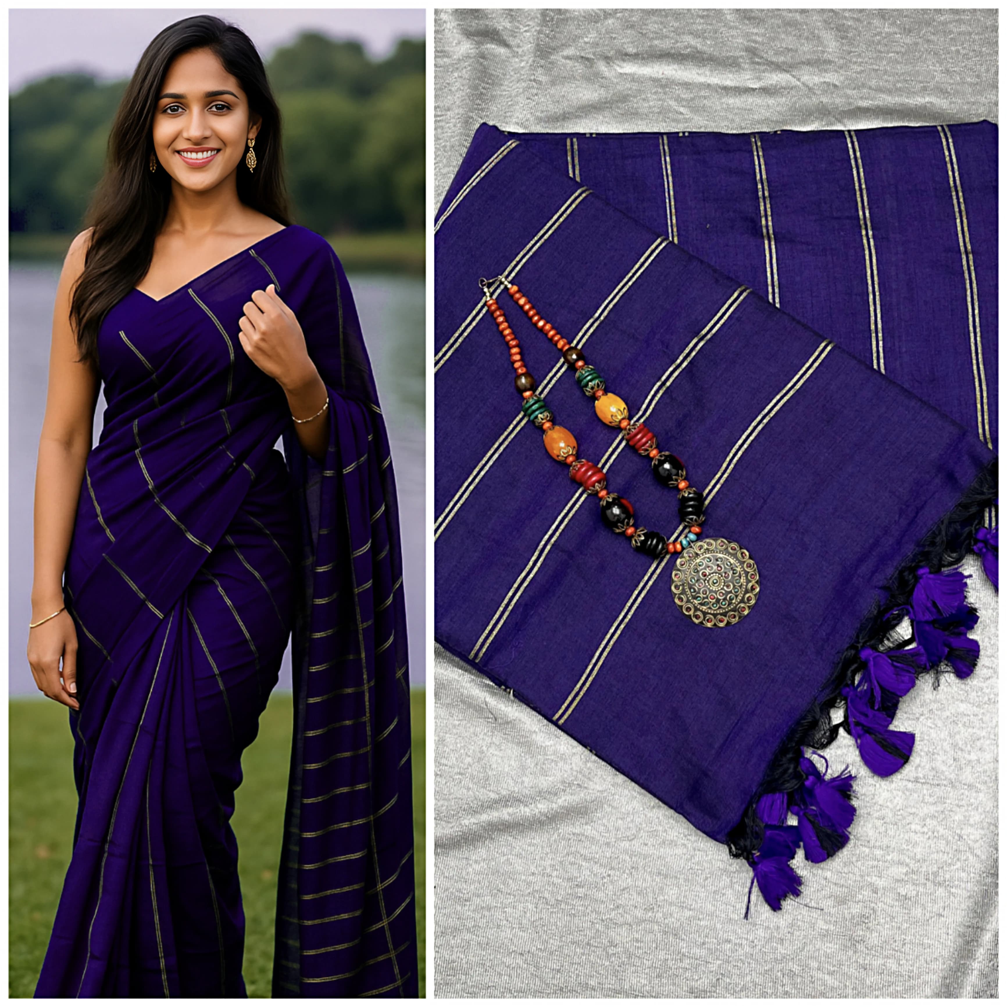 DHUREE KORVAI BORDER SILK COTTON SAREES