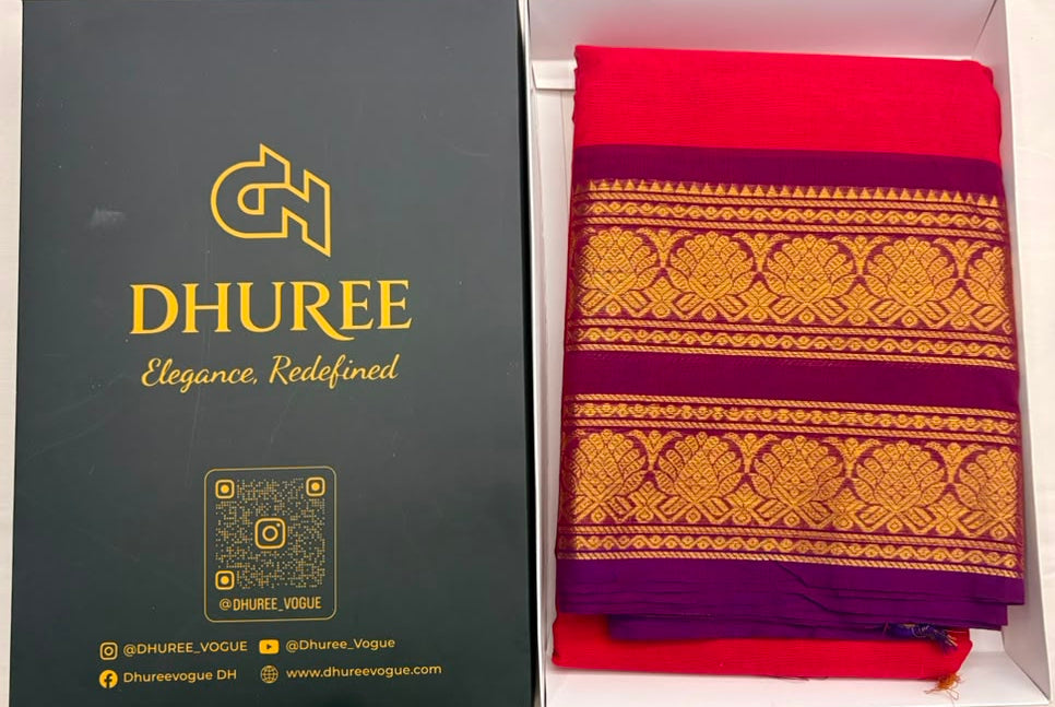 DHUREE GRAND KANCHI COTTON SAREES.