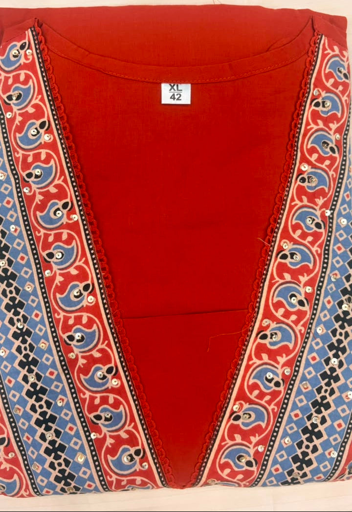 Women's Pure Cotton Floral Printed Straight Kurta Set