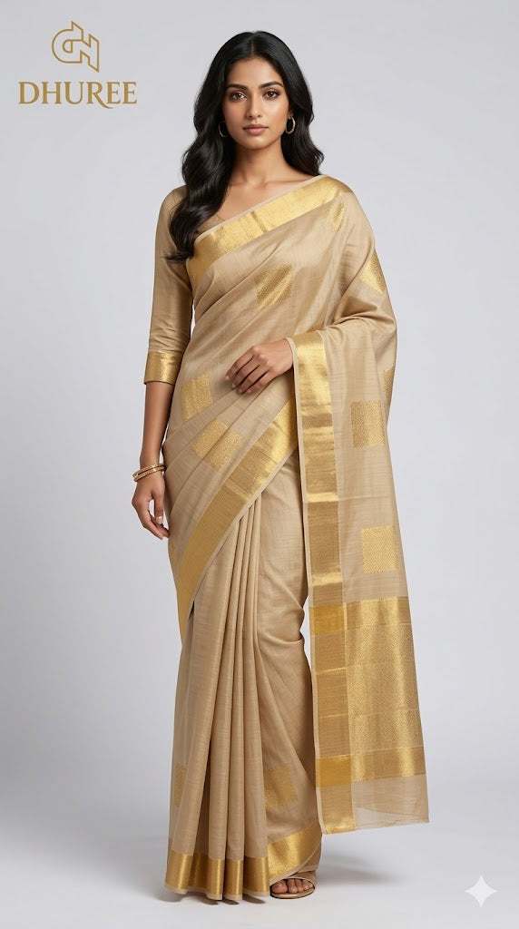 DHUREE Chanderi Kuppadam Rich Silk Cotton Sarees
