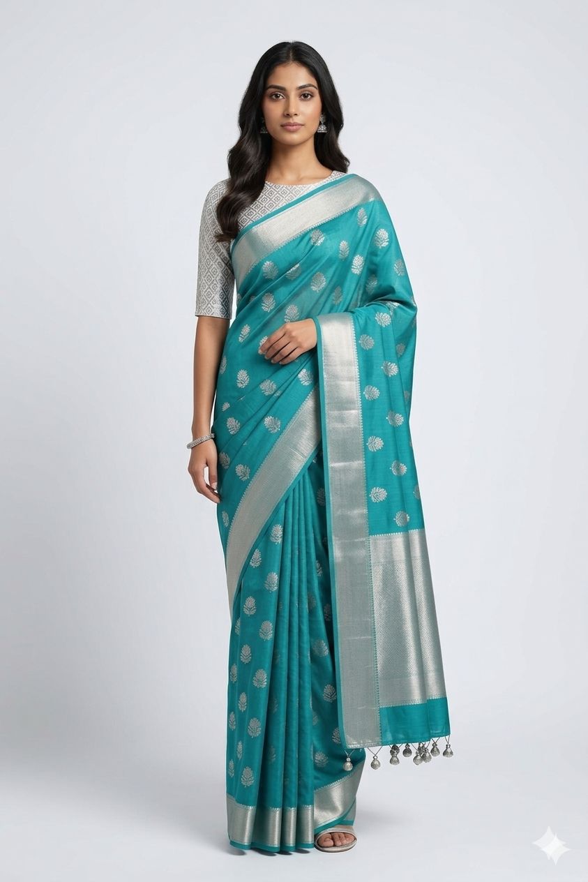 DHUREE SILVER SILK COTTON SAREE COLLECTION