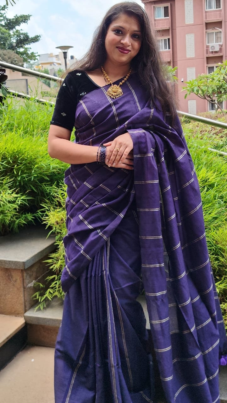 DHUREE KORVAI BORDER SILK COTTON SAREES