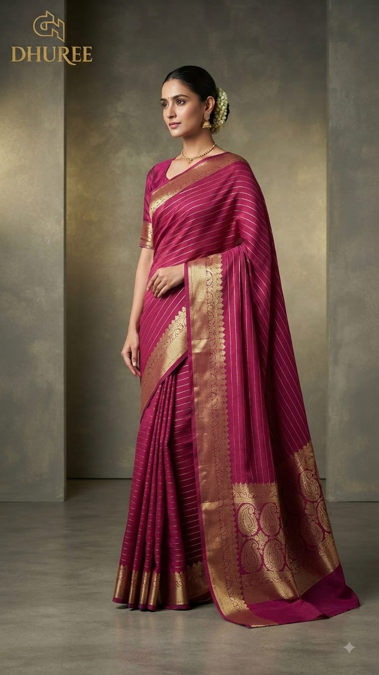 DHUREE TRENDY SEMI MYSORE CRAPE SILK SAREES