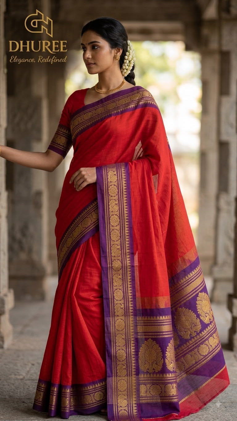 DHUREE GRAND KANCHI COTTON SAREES.
