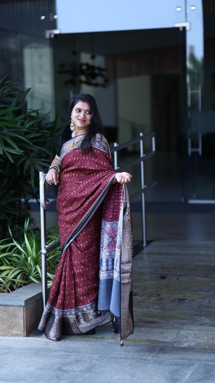- DHUREE  DOLA SILK  SAREE.