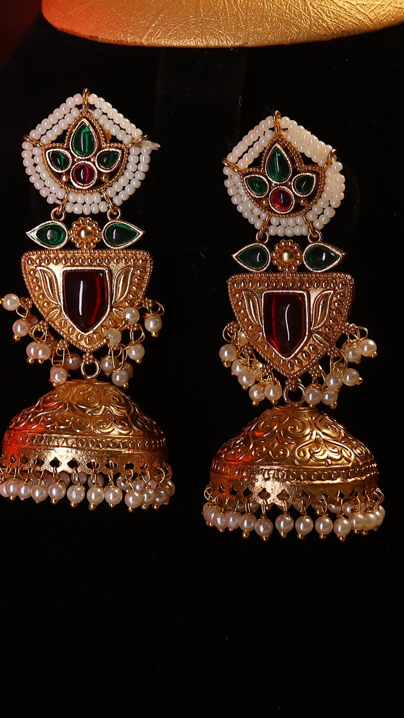 Women's Traditional Oxidized Gold  Jhumkas