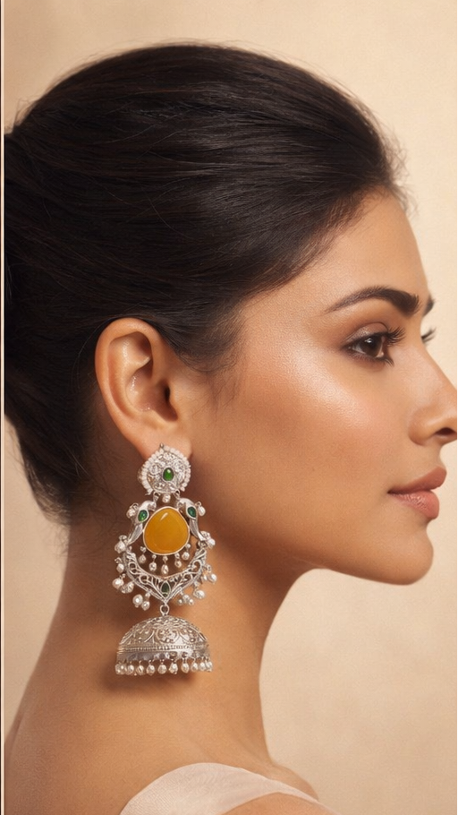 Women's Traditional Oxidized Jhumkas