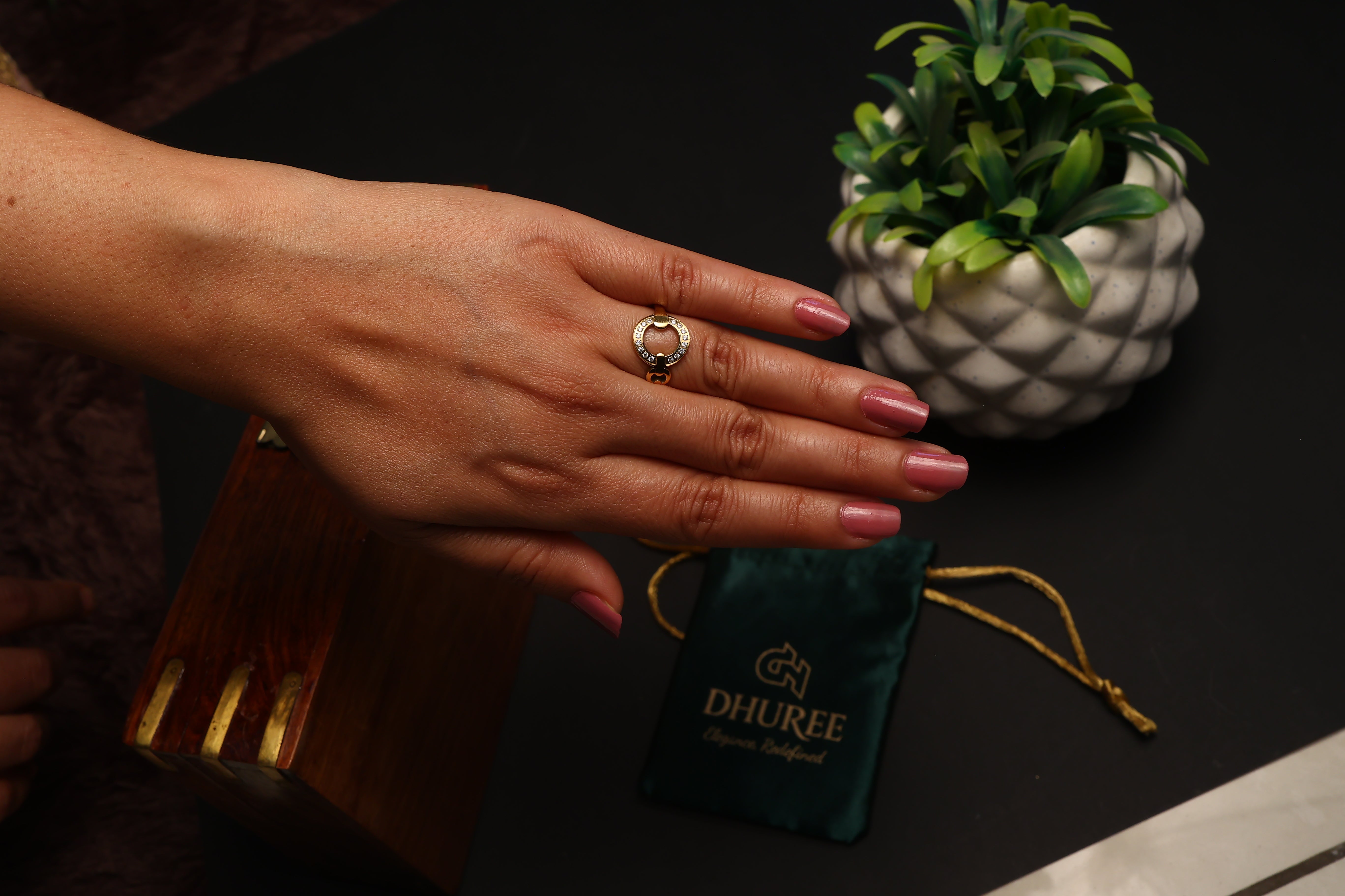Trendy Zircon Stackable Finger Ring for Women-Small Size