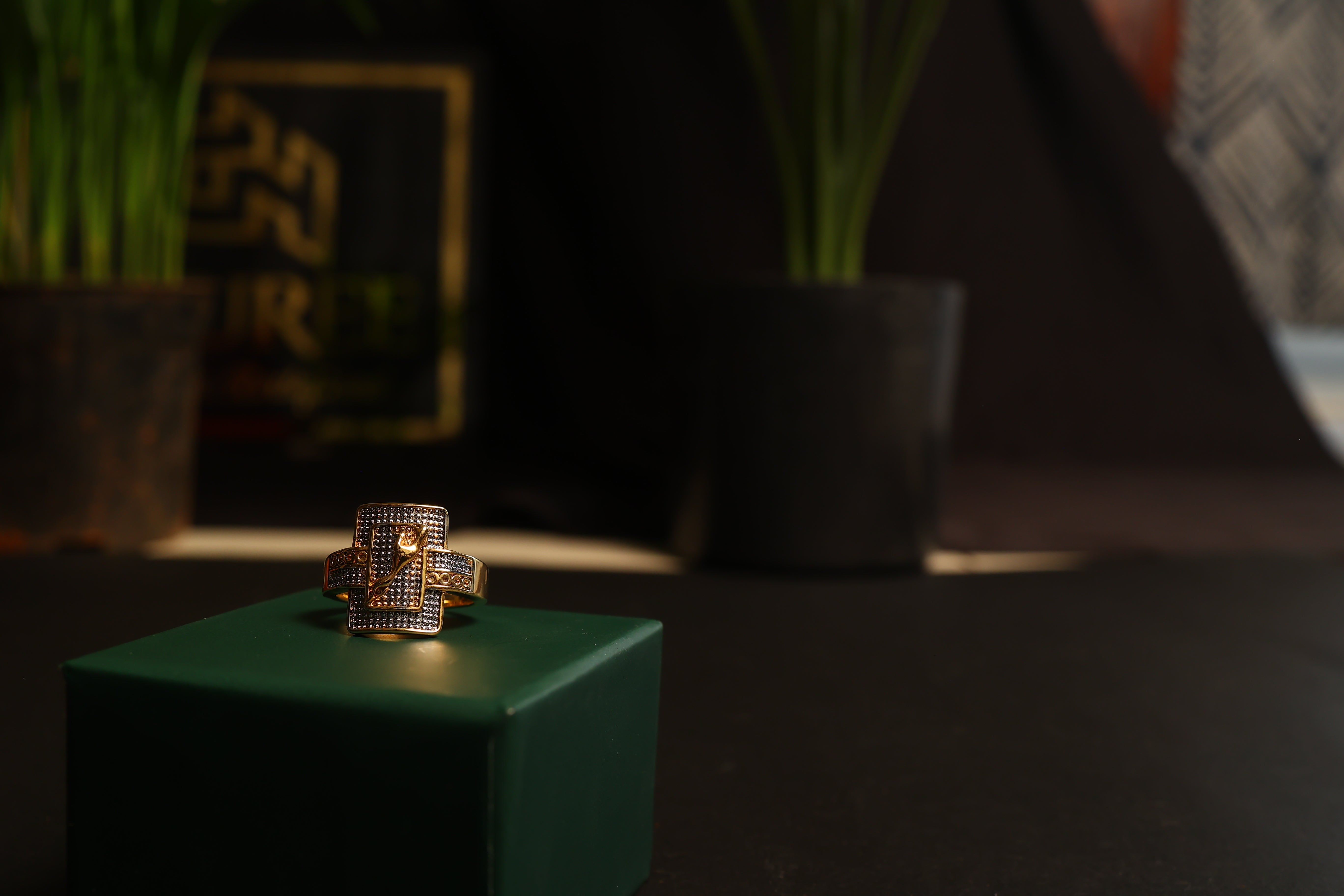 Golden Zircon Glory Ring For Him