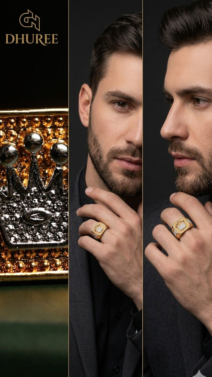 Golden Zircon Glory Ring For Him