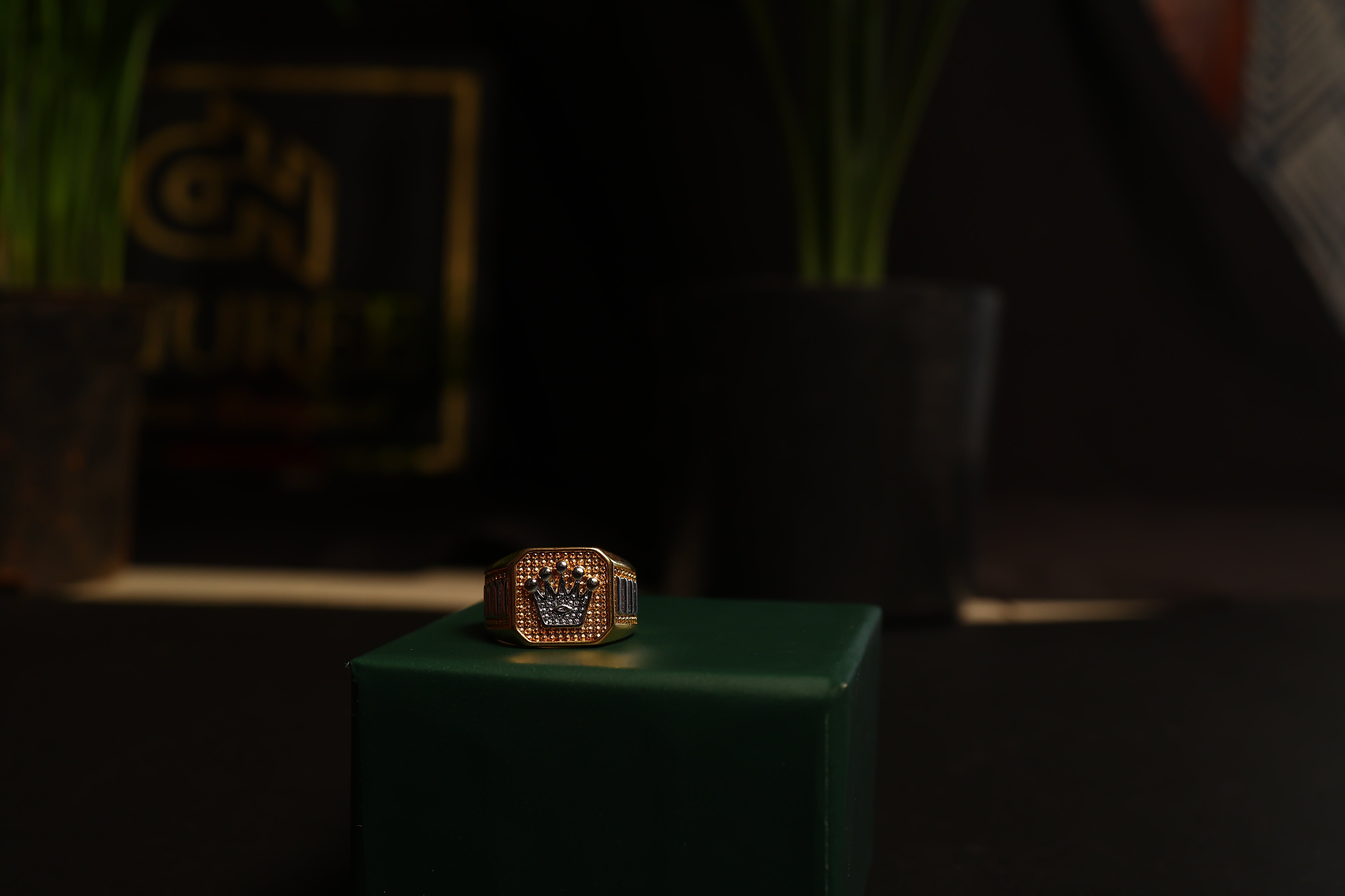 Golden Zircon Glory Ring For Him
