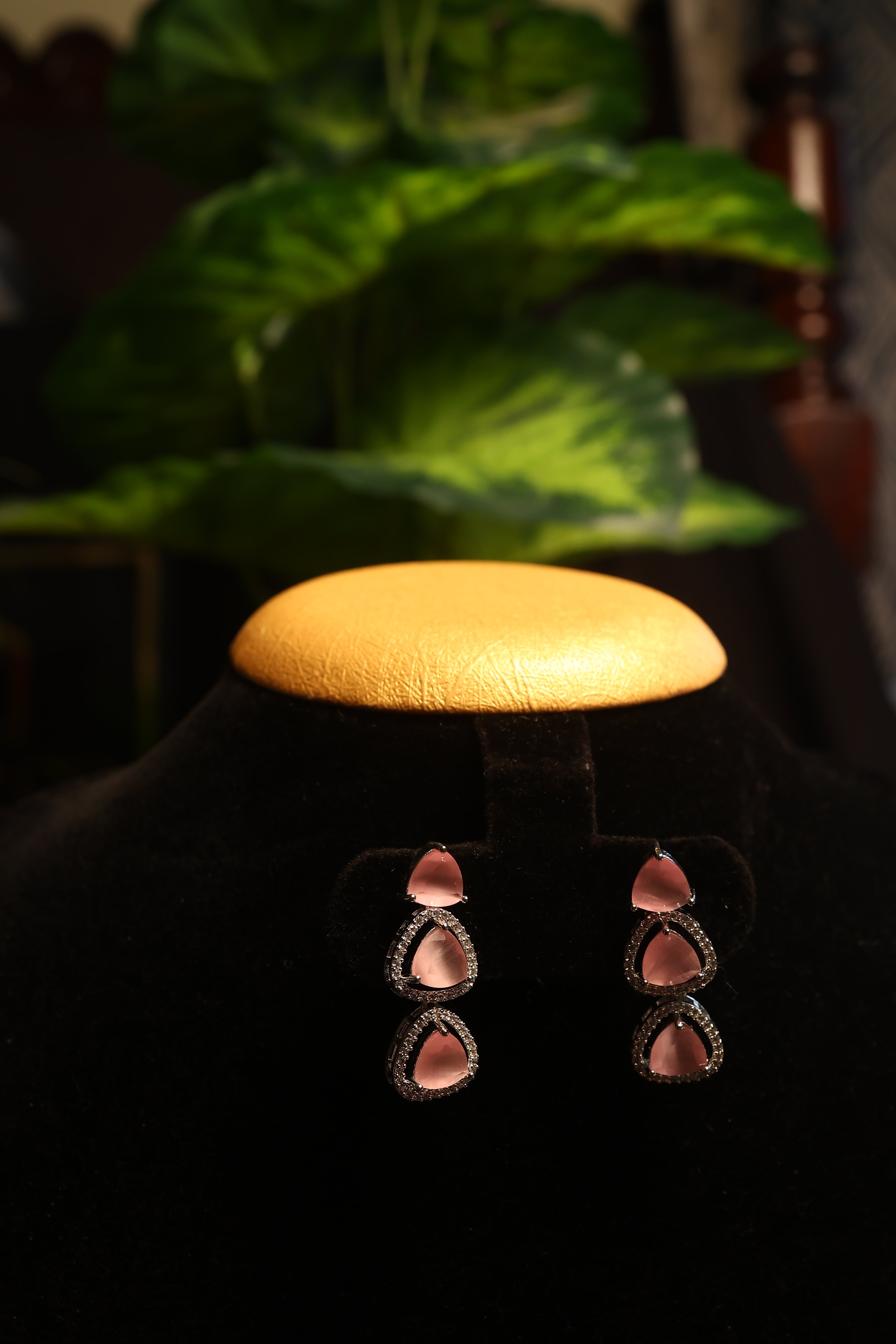 Vibrant Diamond AD Necklace with Earrings