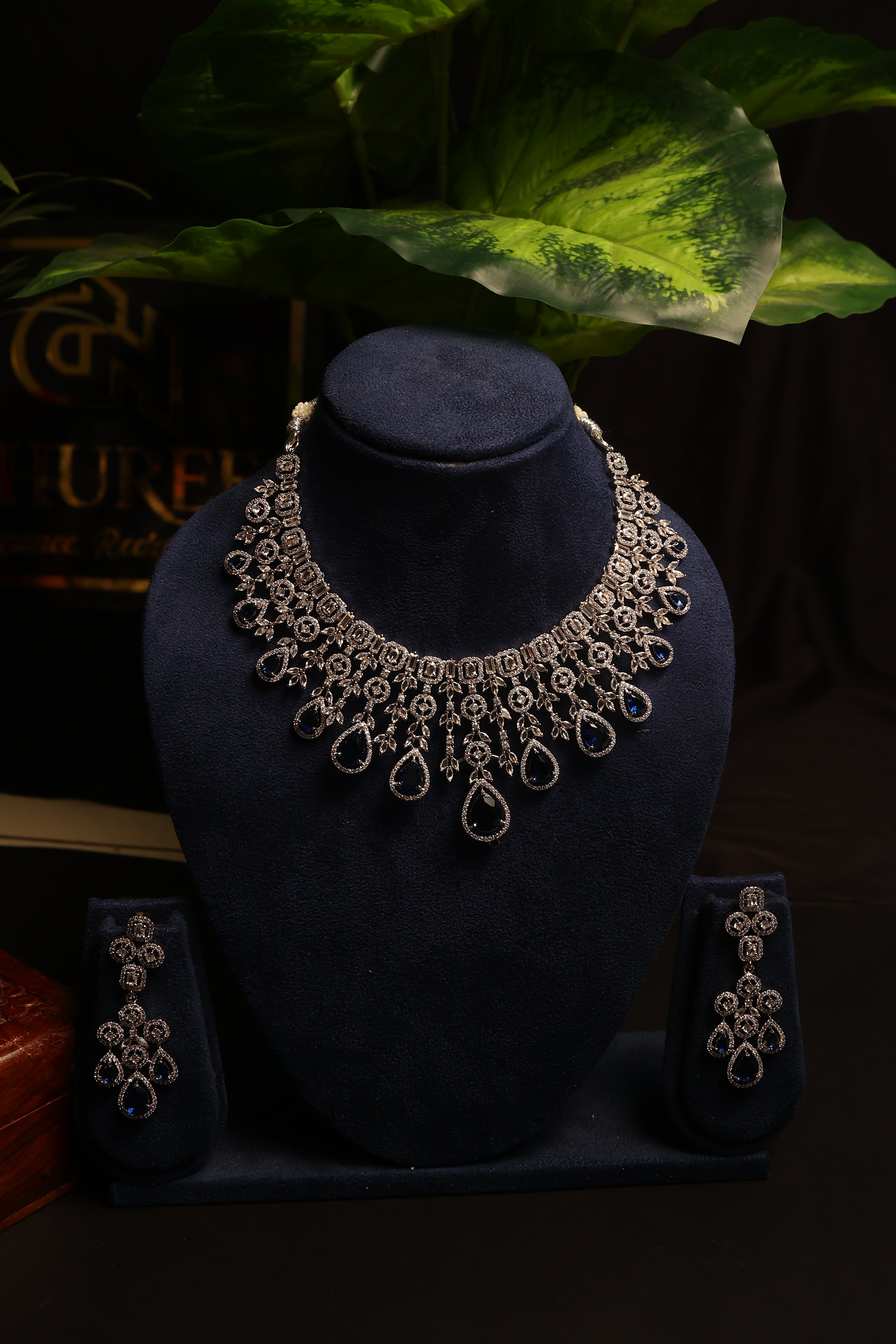 Purple Drop Grand Ad Set with Earrings for Women