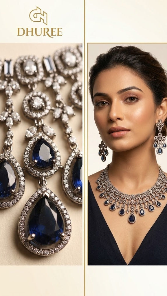 Purple Drop Grand Ad Set with Earrings for Women