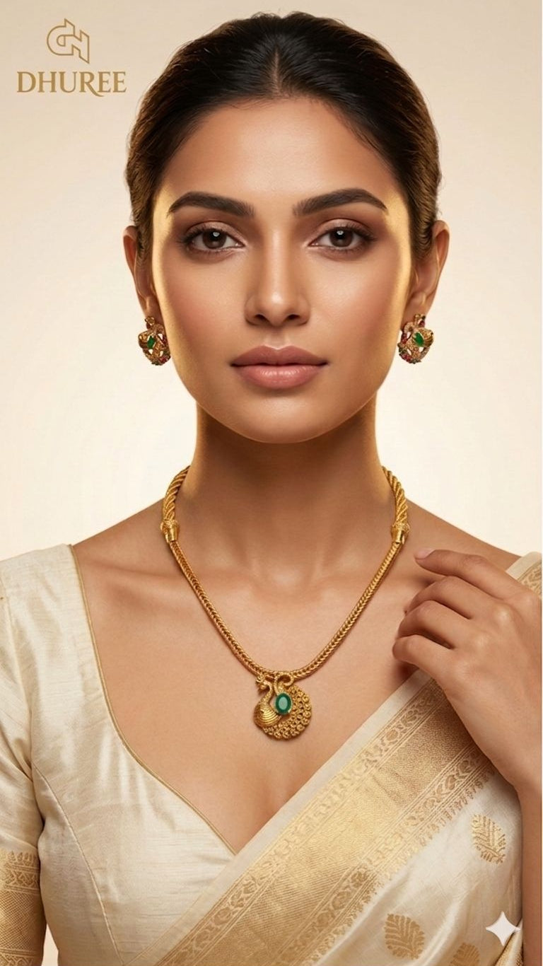 Peacock choker with earings