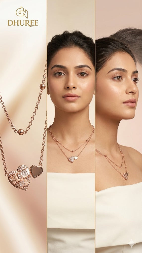 Women Necklace (Imitation Jewellery) Heart Shaped Pendent Necklace-