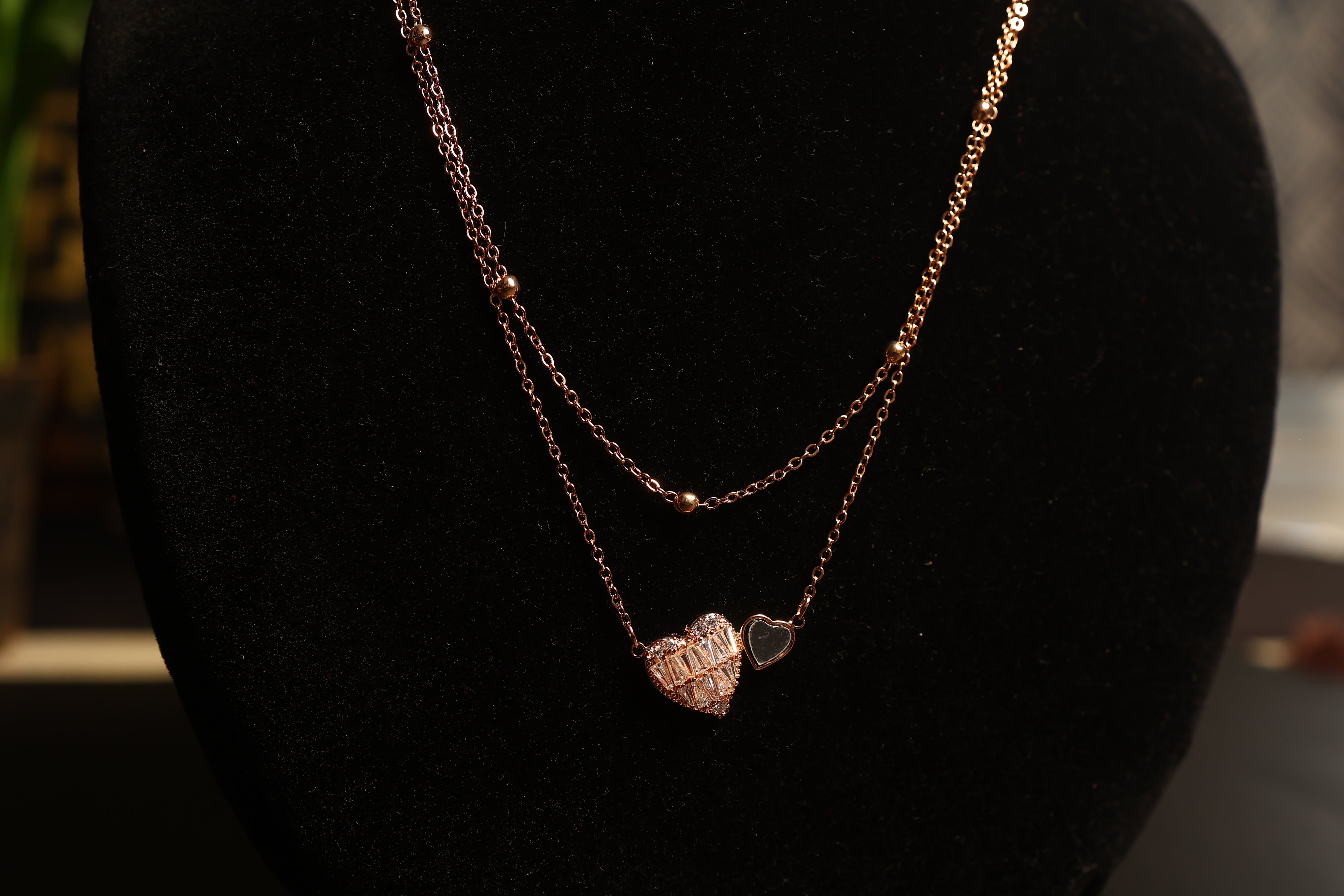 Women Necklace (Imitation Jewellery) Heart Shaped Pendent Necklace-