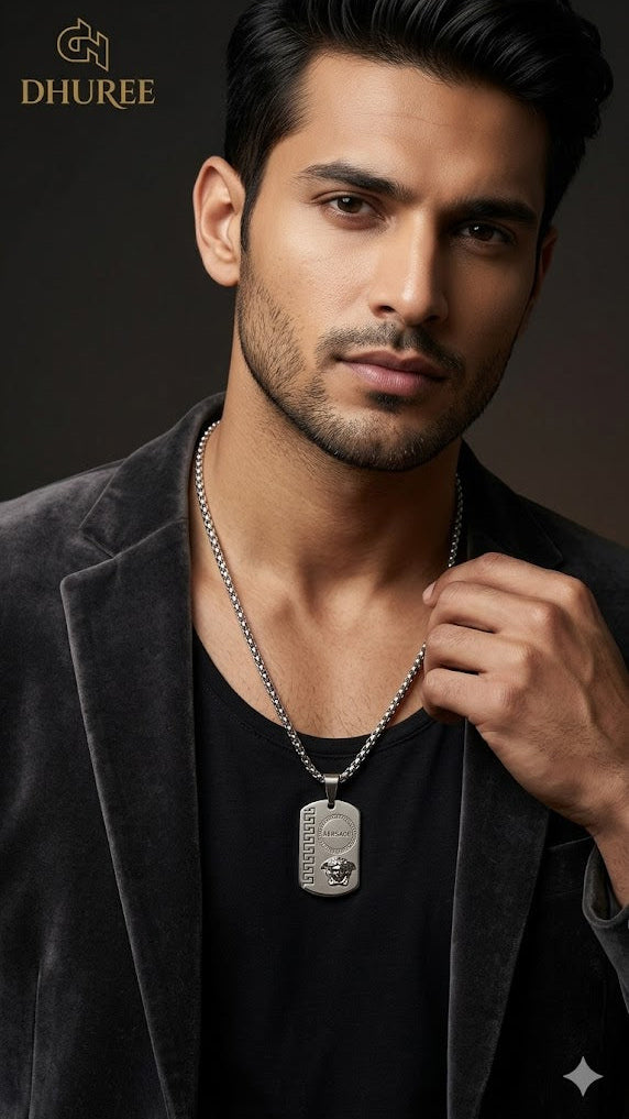 Men Silver- Toned Necklace