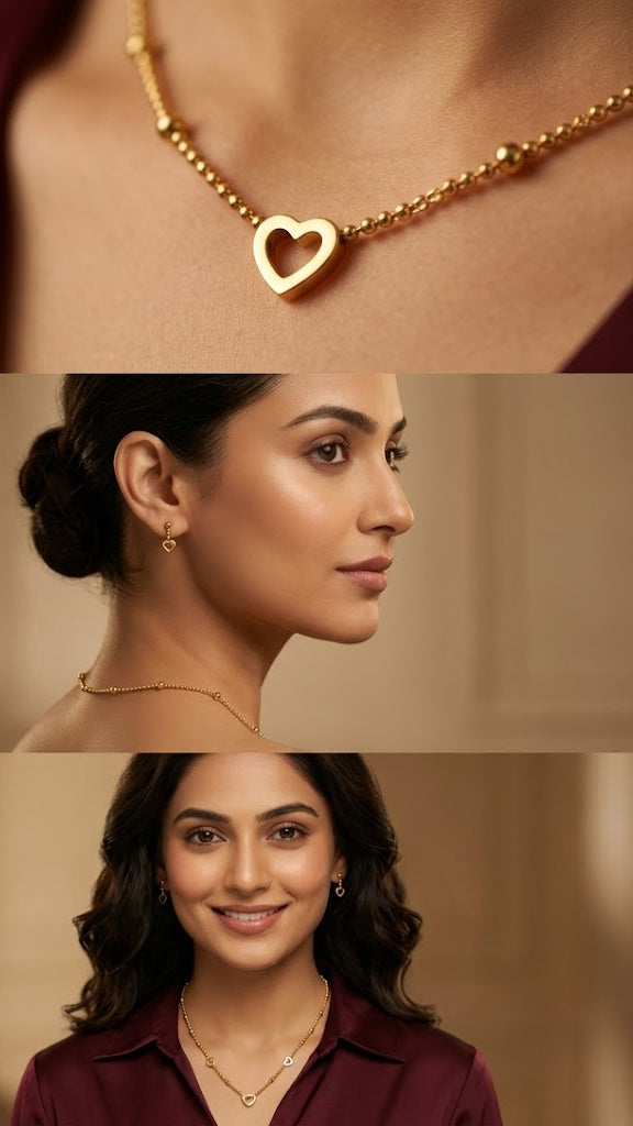 Nyle Heart 18K Gold Plated Necklace