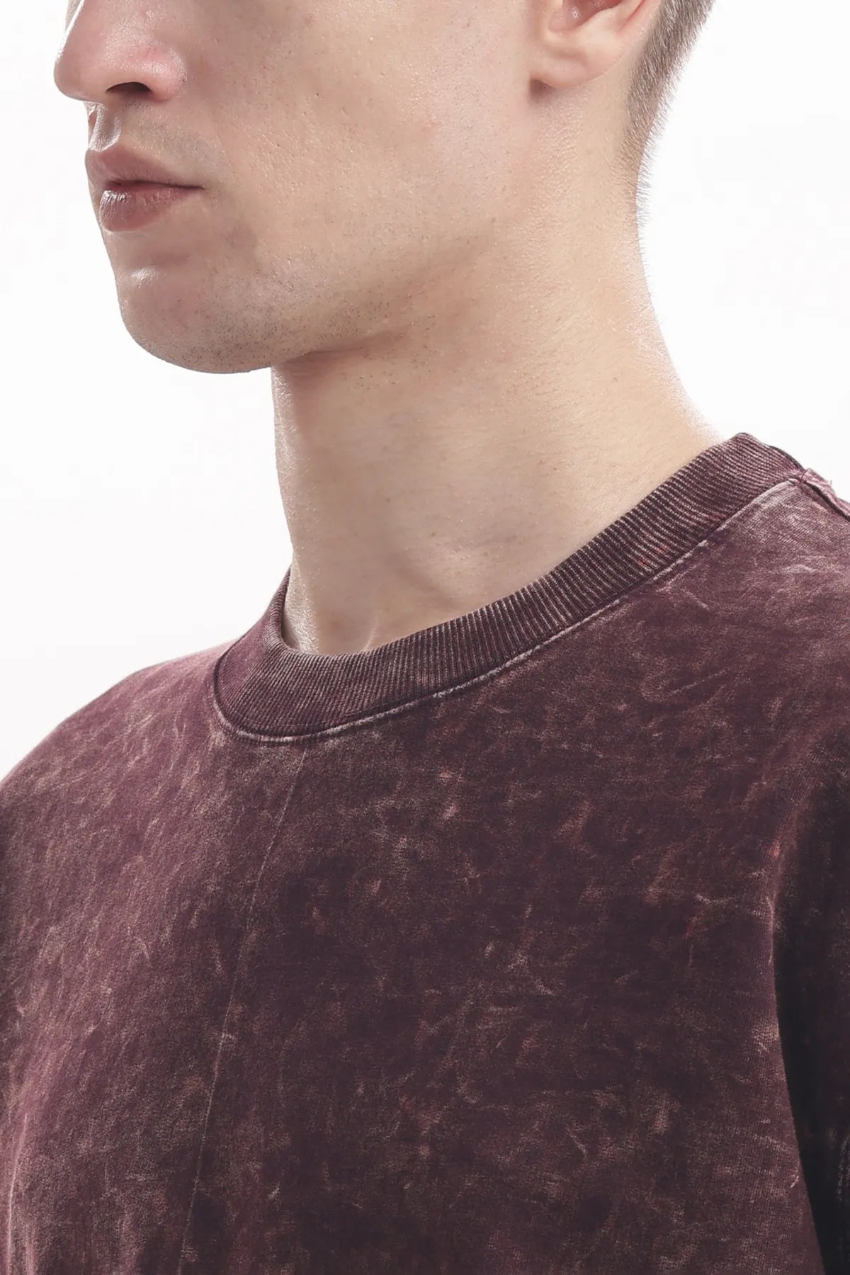 Plain Acid  Wash Grape Wine Premium Cotton Over sized T Shirt for Men