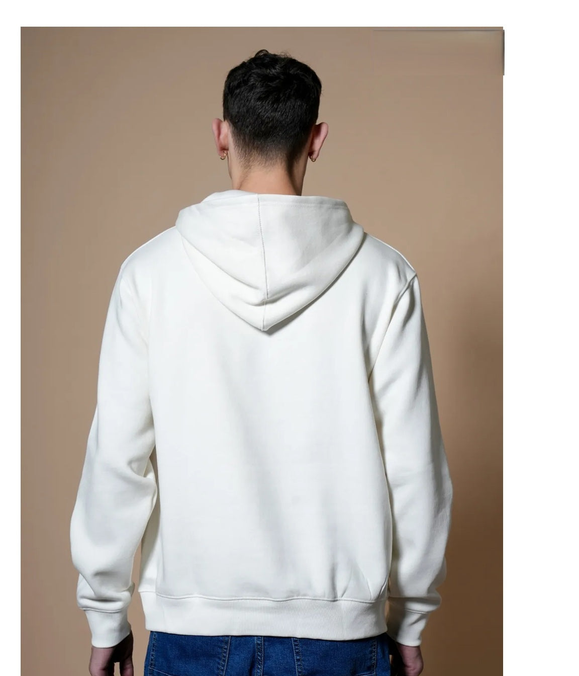 White unisex premium hoodie with Logo Embroidery.