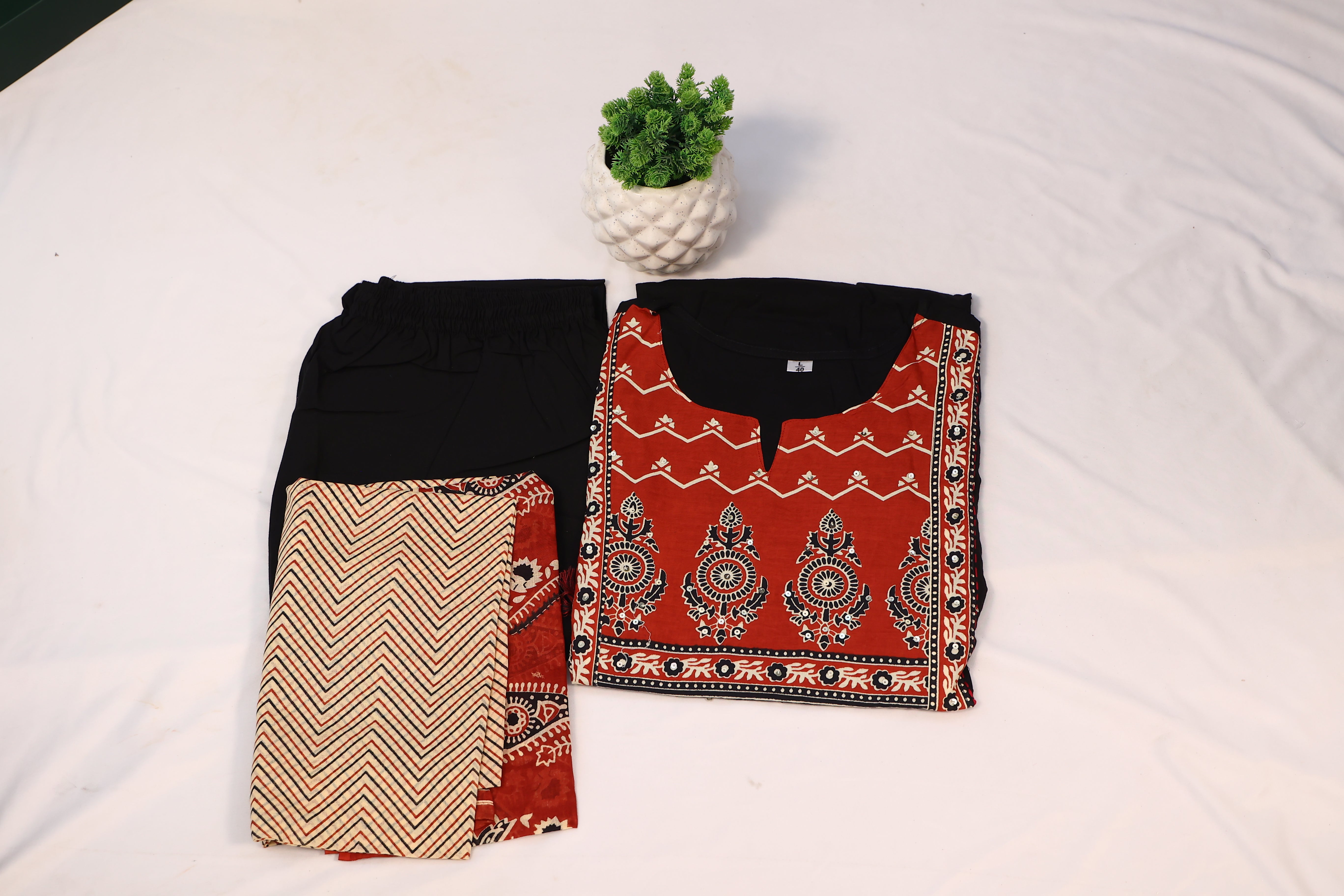 Pure Cotton Printed Straight Kurta Pant Set