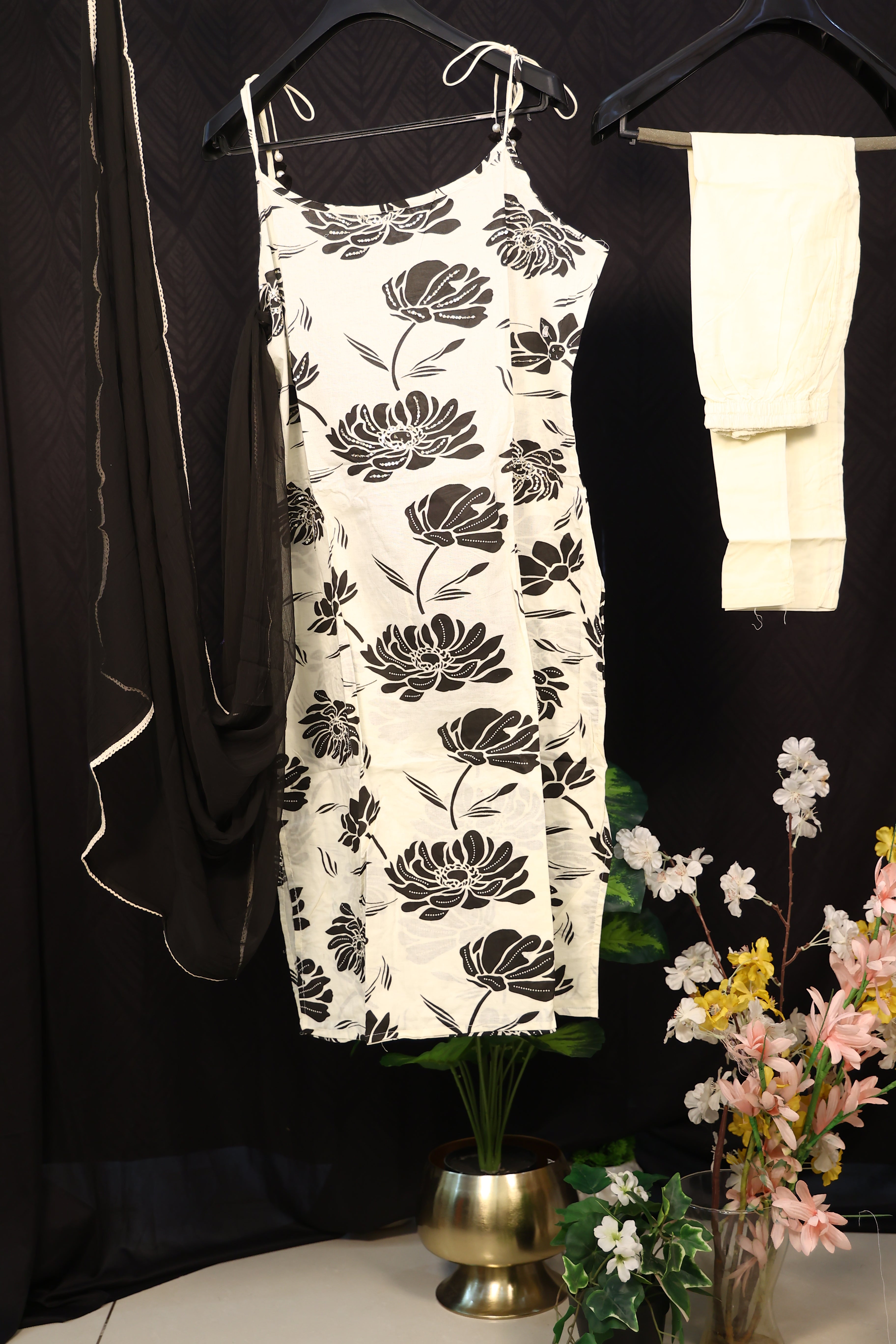 Cotton Ikat A-line Kurta Set