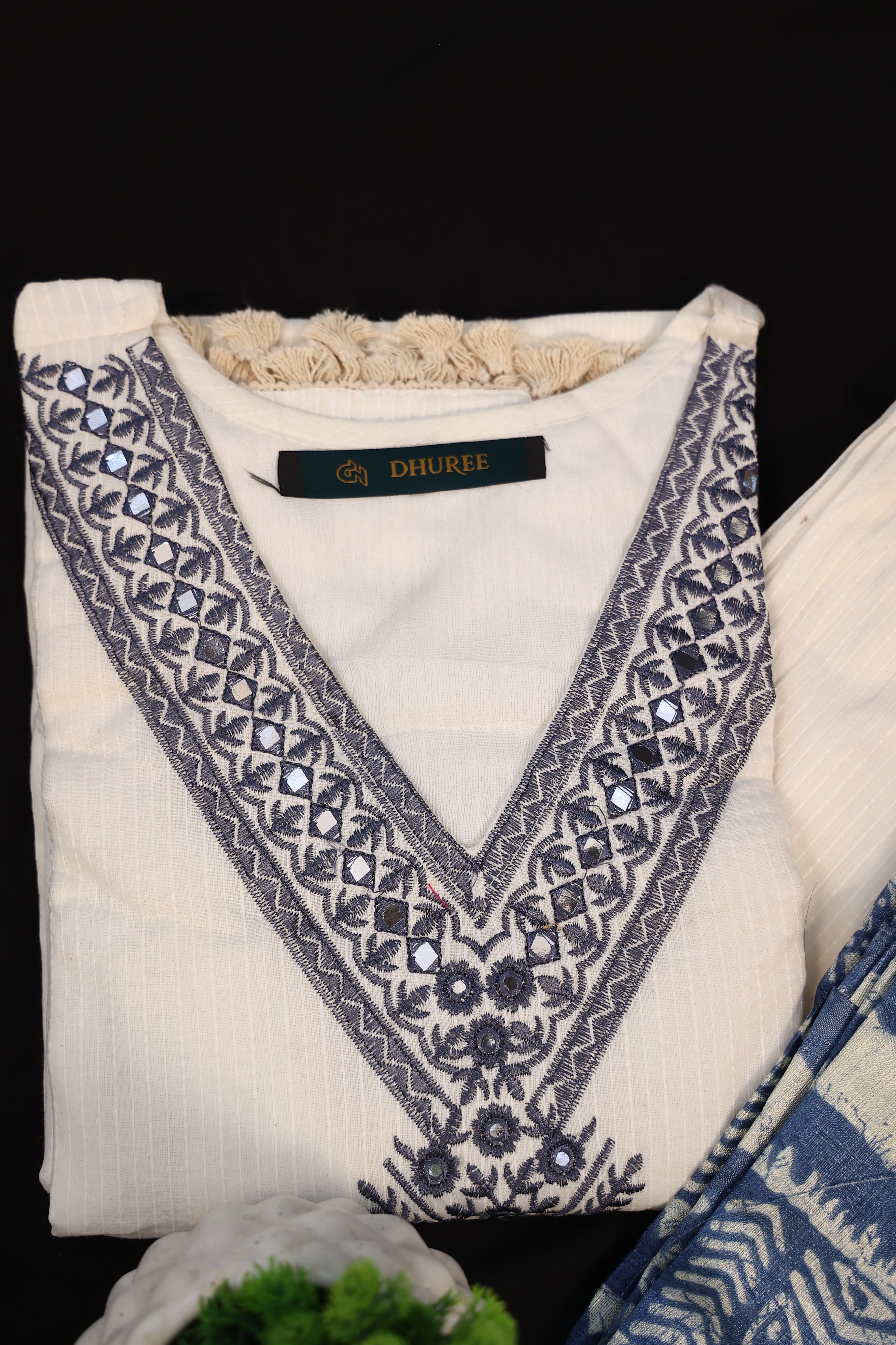 JAIPUR Beige Printed Khadi Cotton Kurta Set