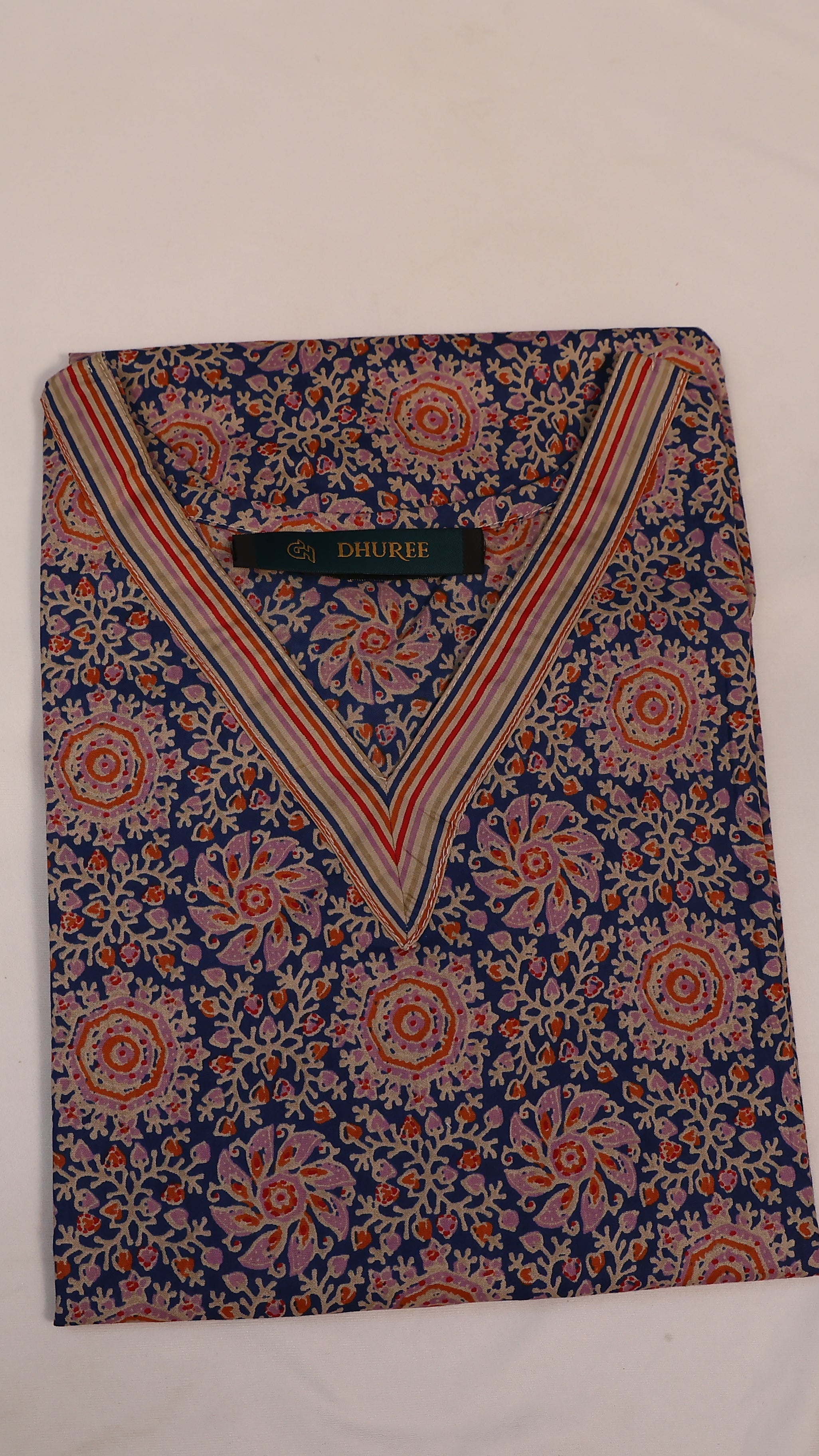 Indigo Cotton Dabu  Short Kurta