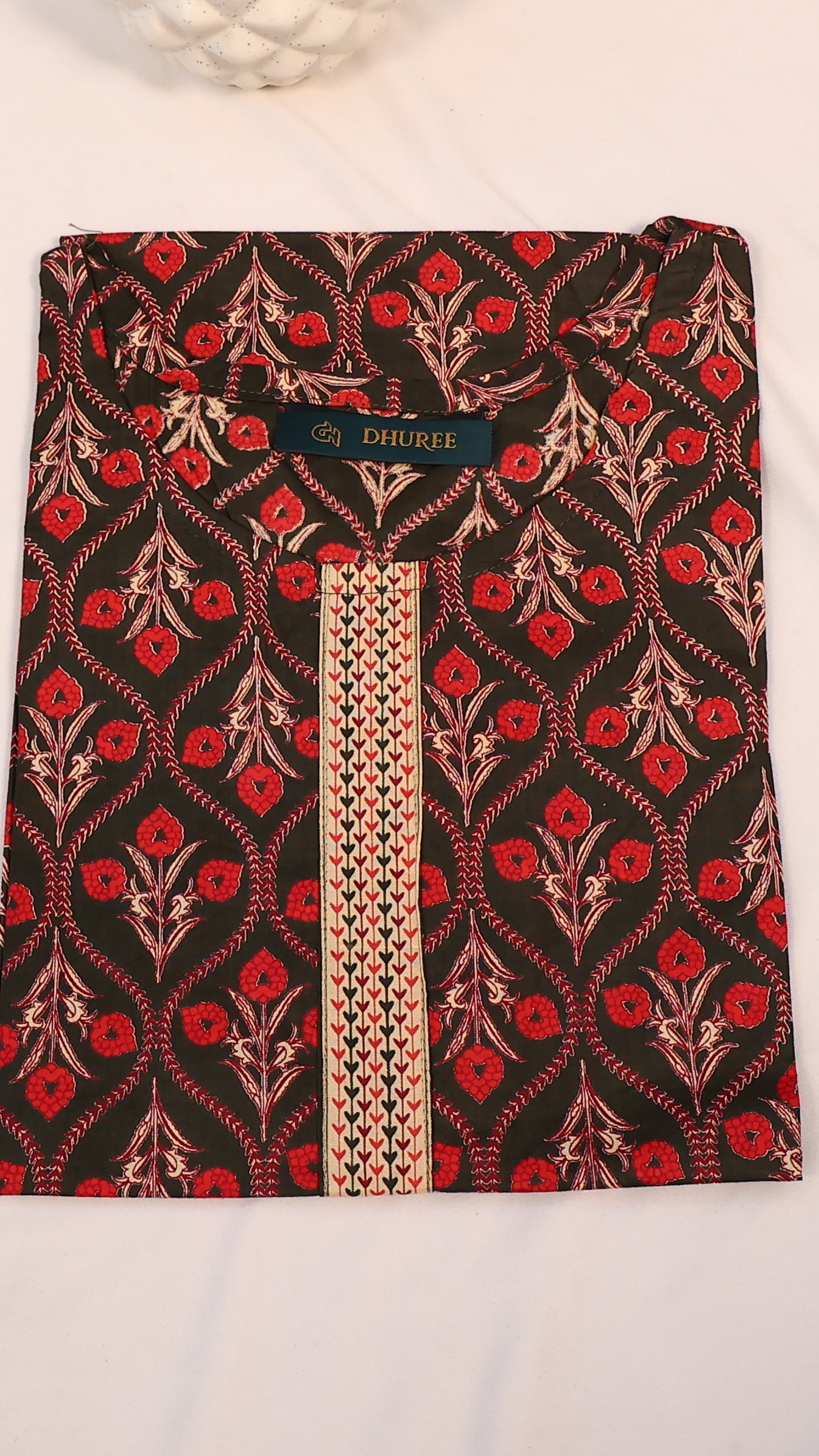 Printed yellow Short Kurta with bagru prints